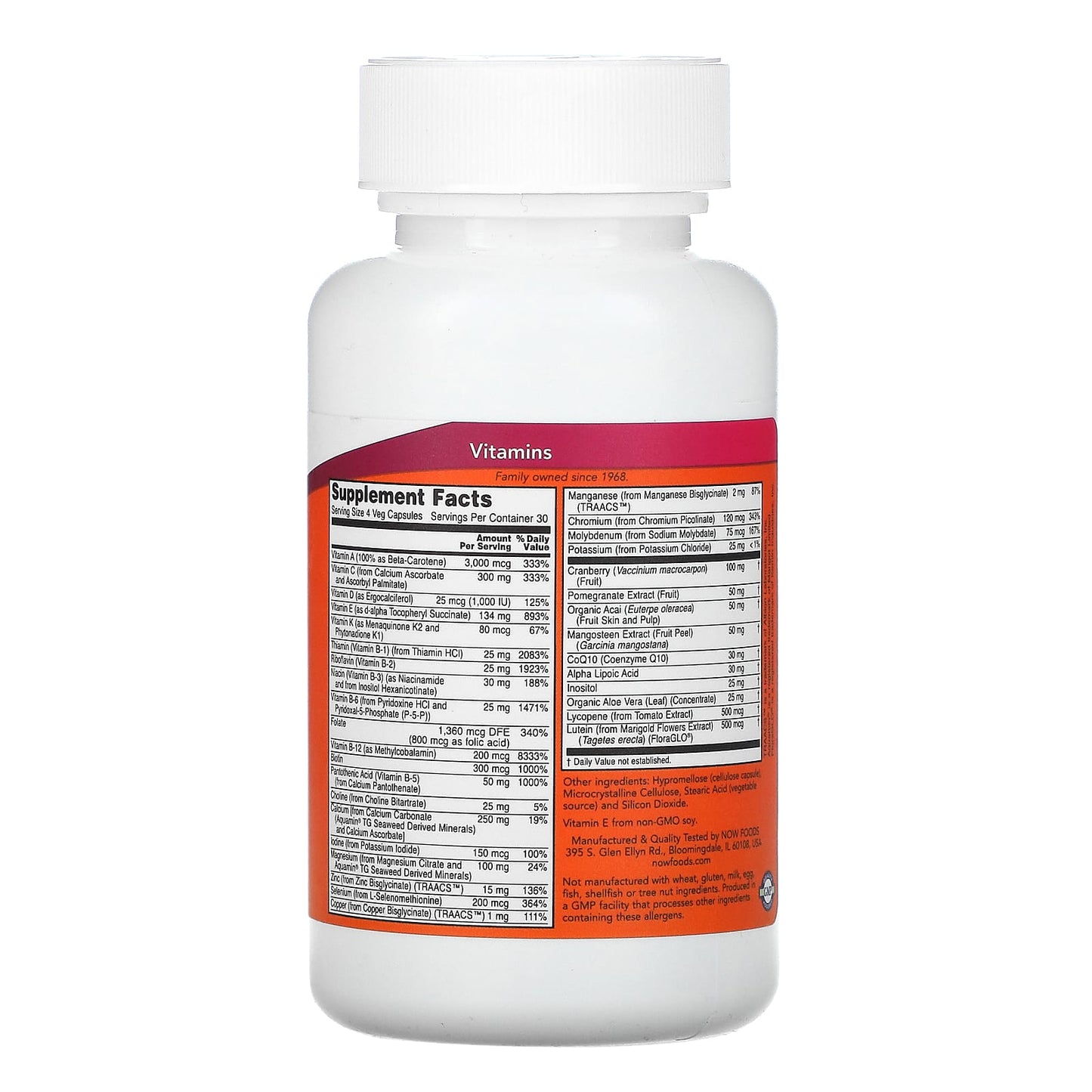 Now Foods, Eve Multi, 120 Veg Capsules UPC 733739037985 | HiLife Vitamins