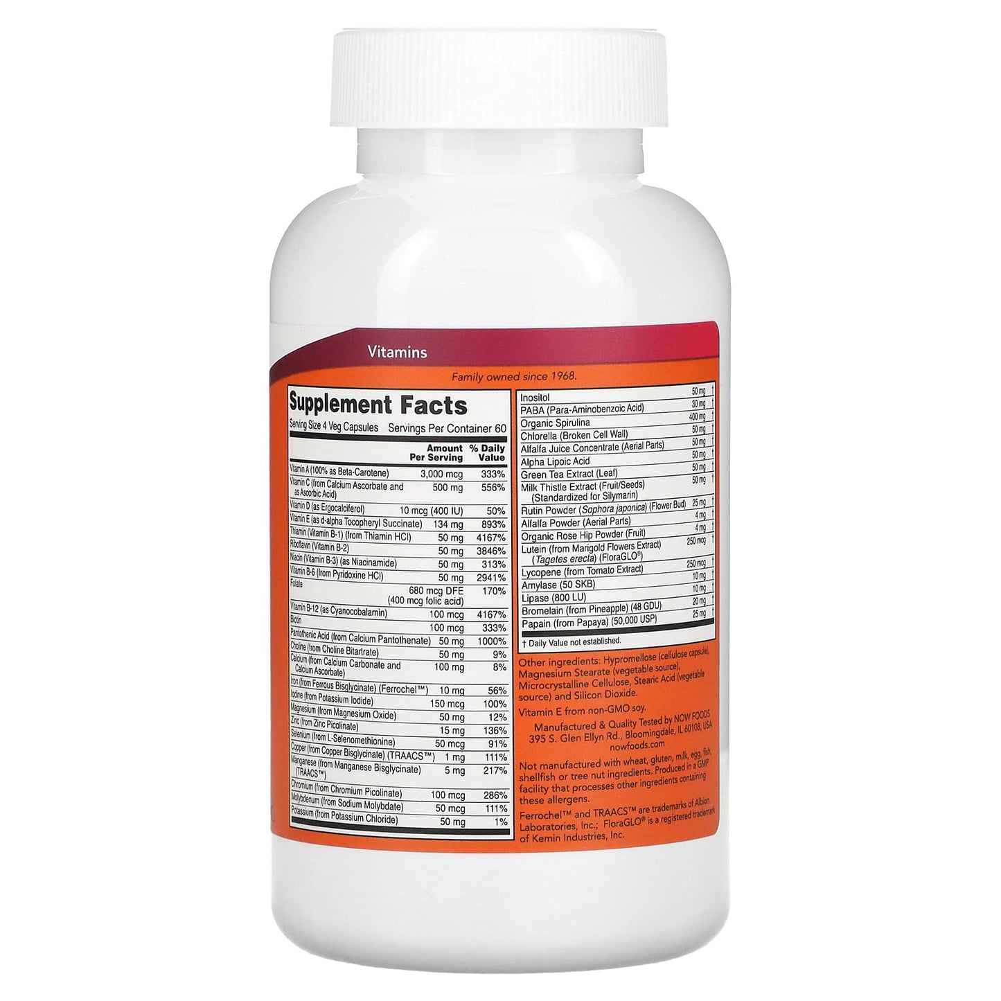 Now Foods, SPECIAL TWO MULTI, 240 Capsules UPC 733739038692 | HiLife Vitamins