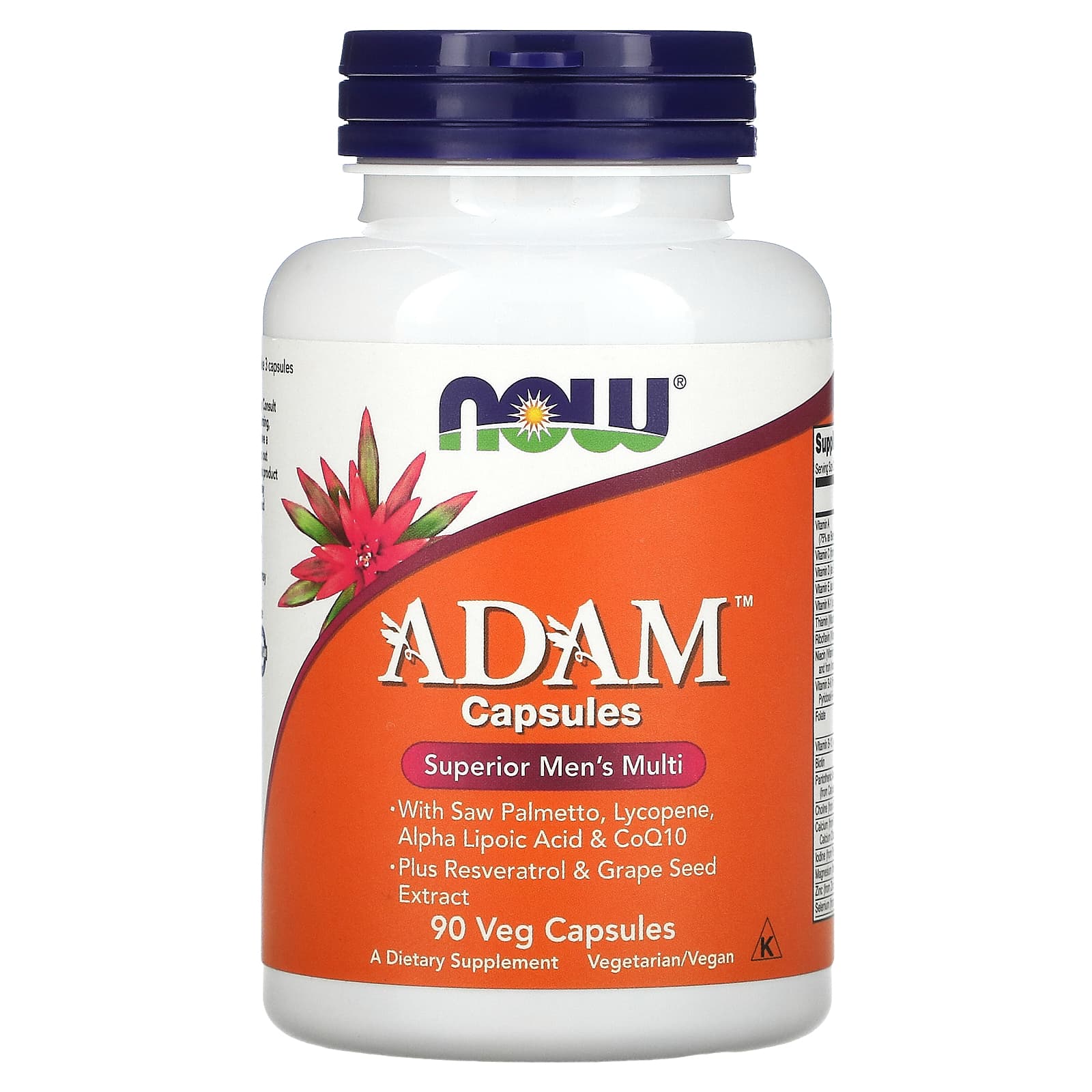 Now Foods, Adam Male Multi Vcaps, 90 Vegetarian Capsules UPC 733739038784 | HiLife Vitamins