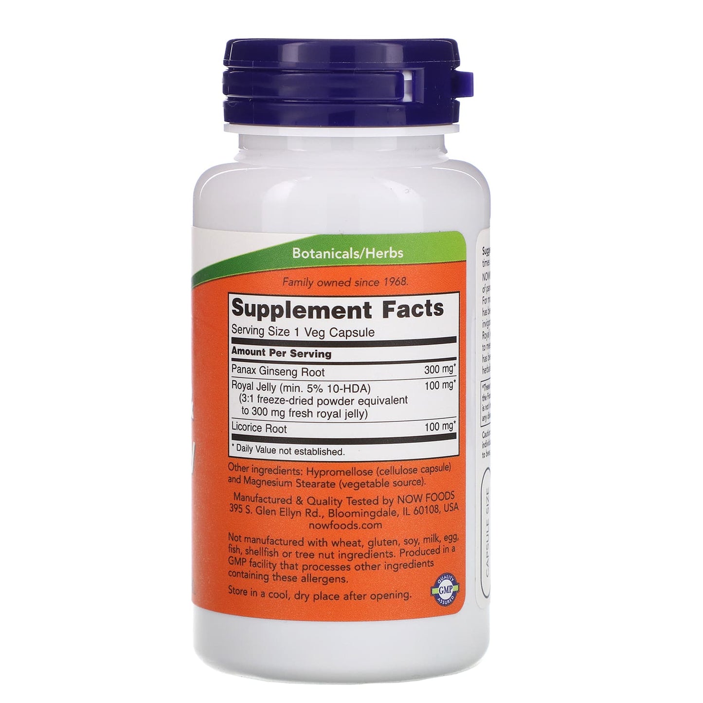 Now Foods, GINSENG & ROYAL JELLY, 90 Capsules UPC 733739040077 | HiLife Vitamins