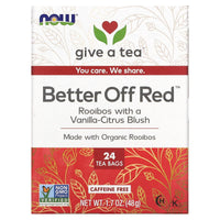 Now Foods, Better Off Red Tea, 24 PK UPC 733739042217 | HiLife Vitamins