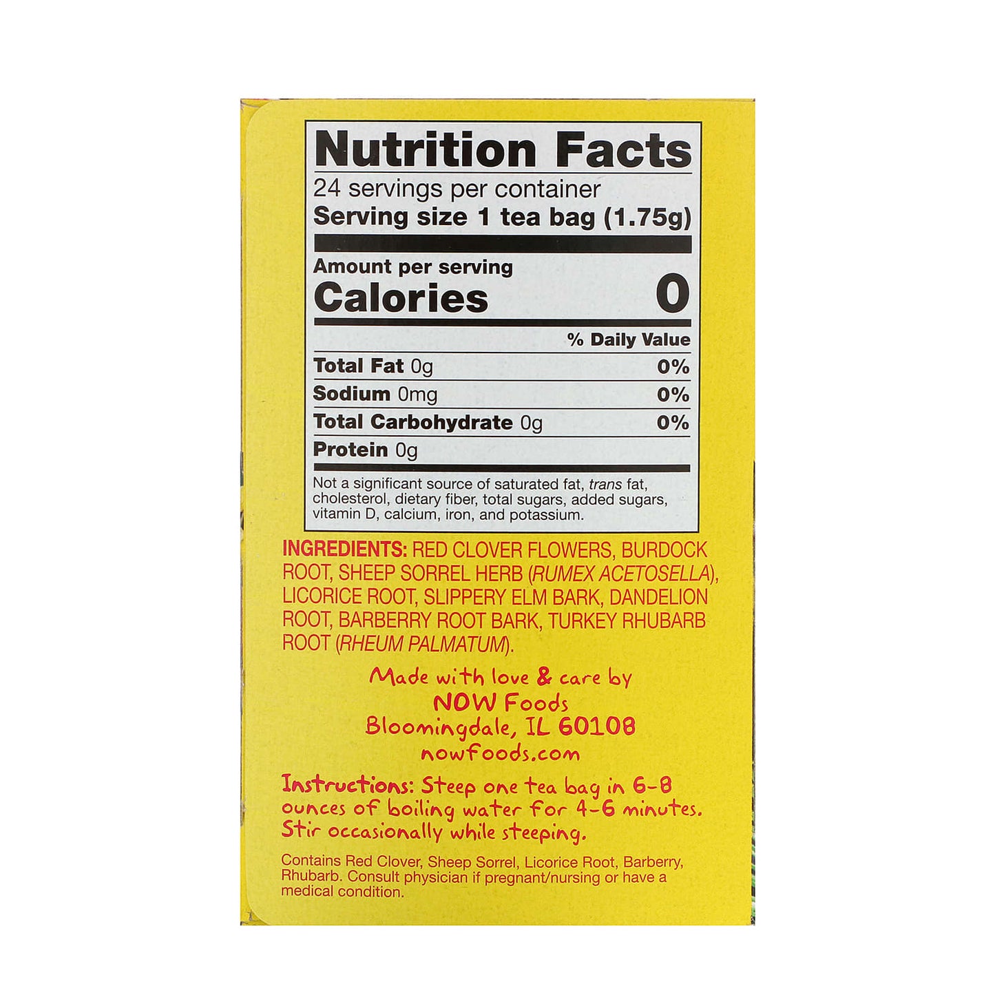 Now Foods, Ojibwa Tea, 24 PK UPC 733739042323 | HiLife Vitamins