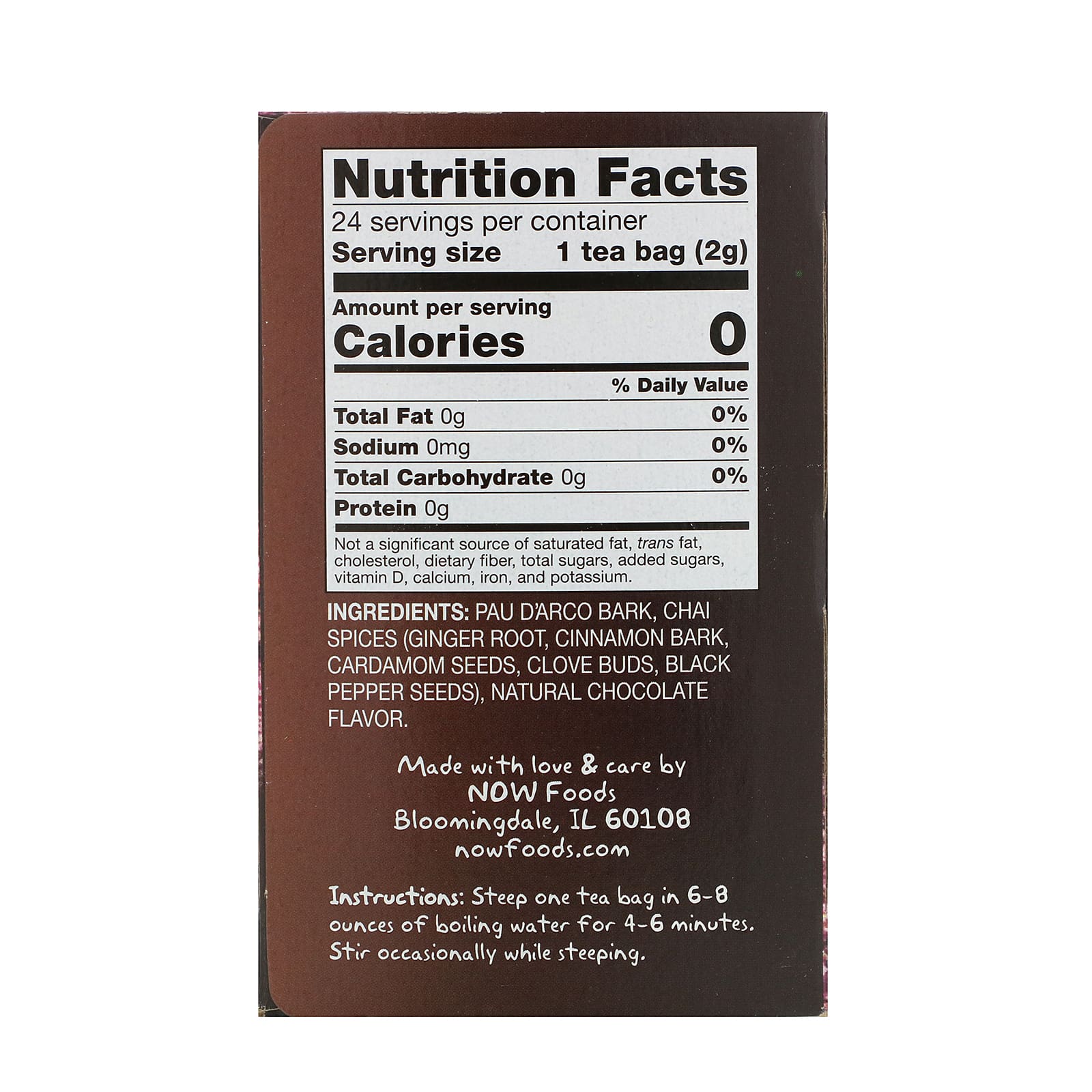 Now Foods, Paud'arco Tea, 24 PK UPC 733739042330 | HiLife Vitamins