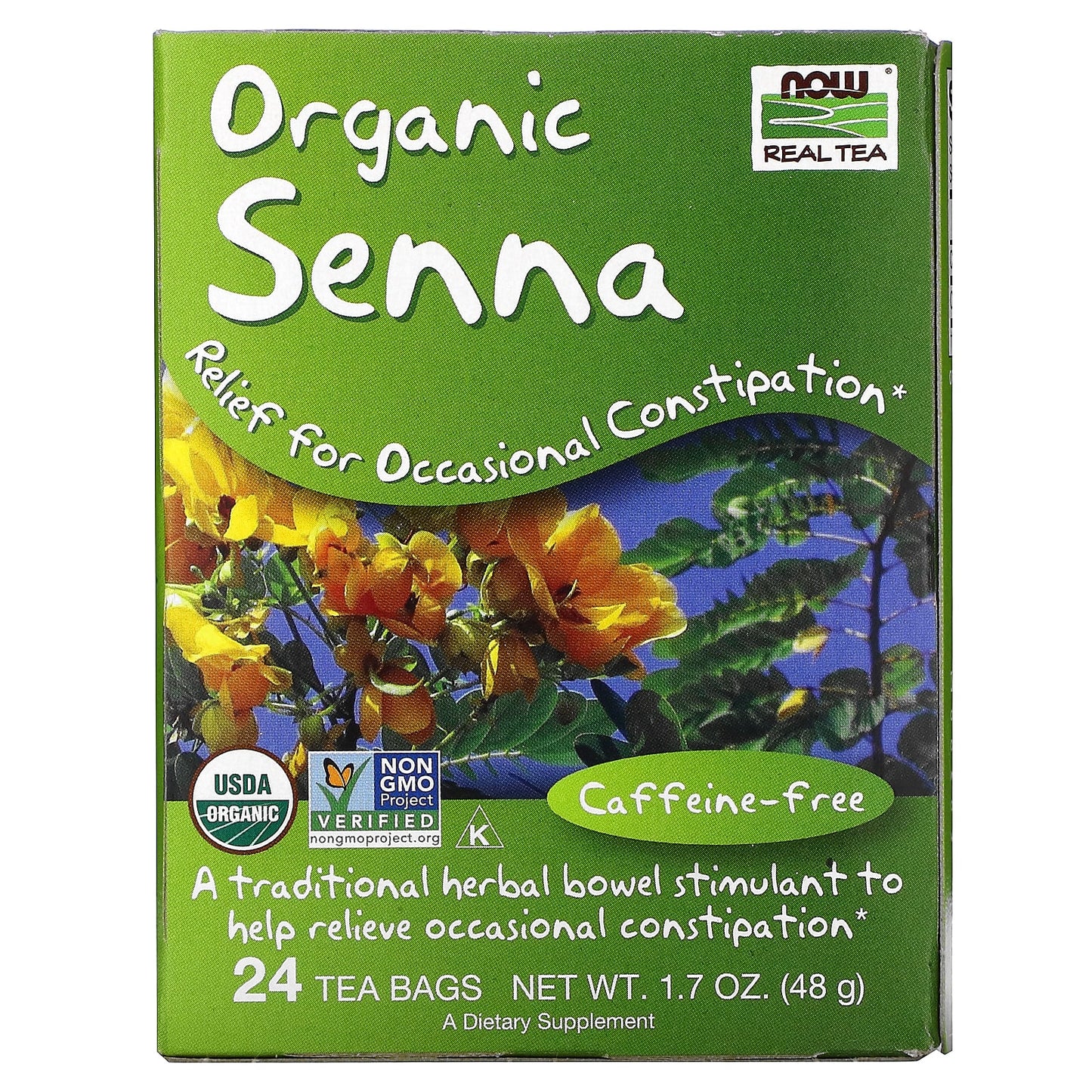 Now Foods, Senna Organic Tea Bags, 24 PK UPC 733739042361 | HiLife Vitamins