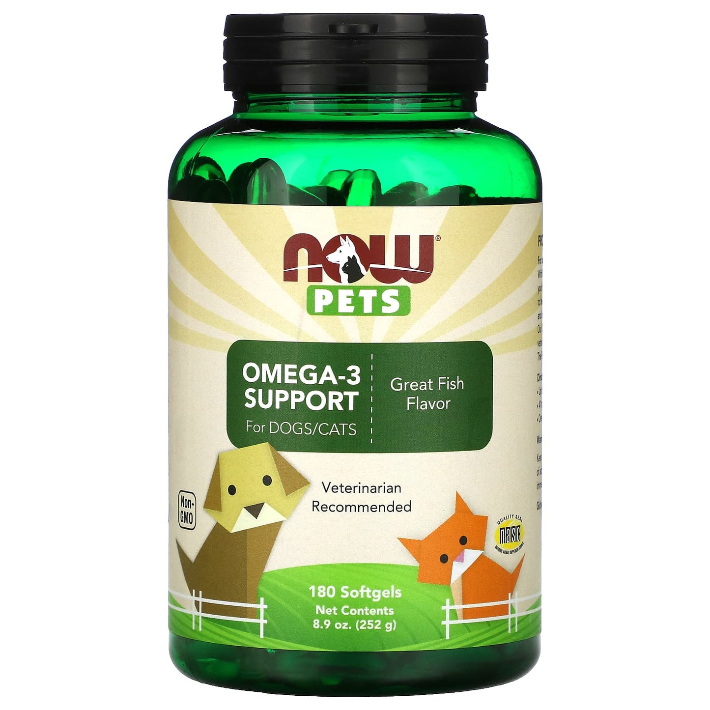 Now Foods, NOW PETS OMEGA 3, 180 Softgels UPC 733739043153 | HiLife Vitamins