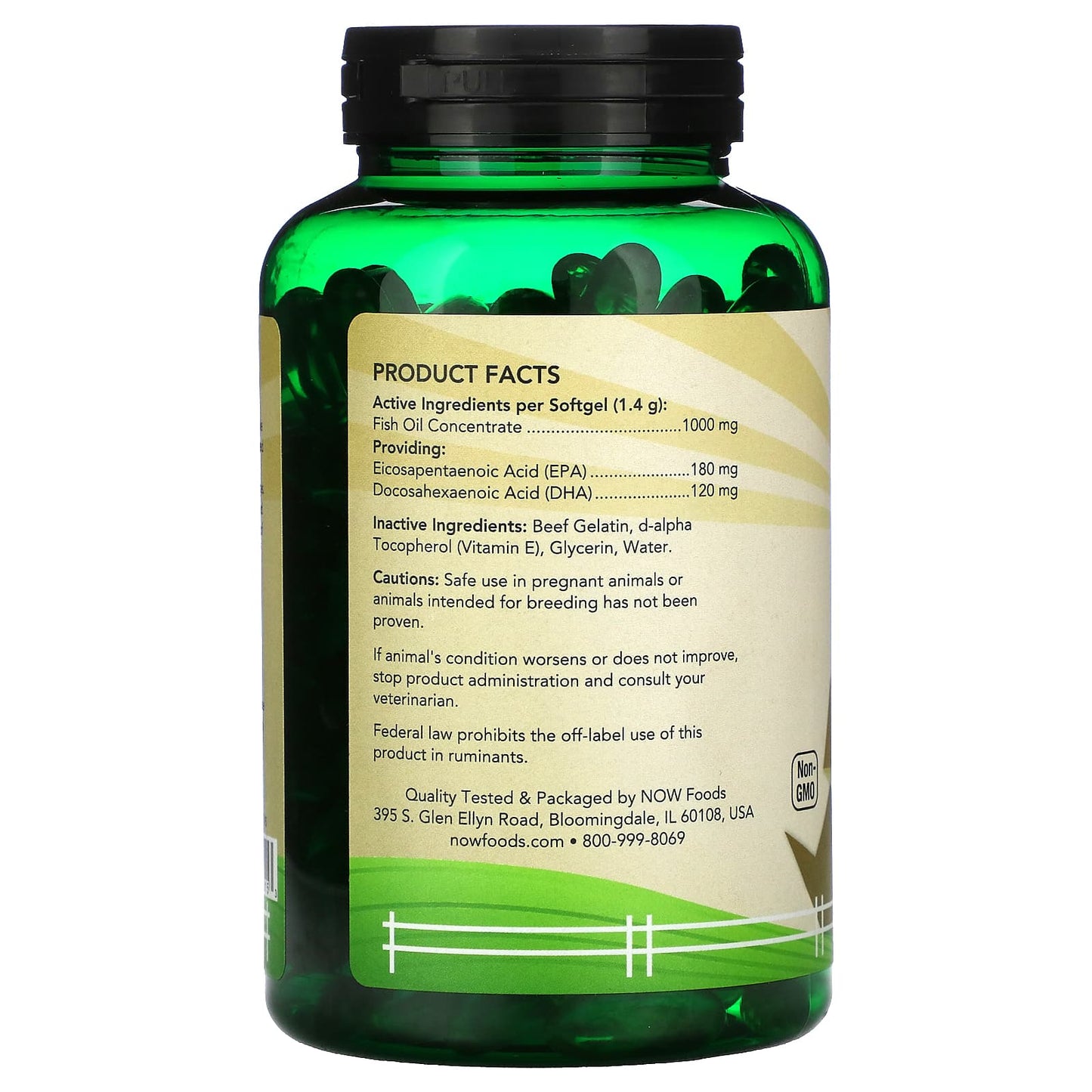Now Foods, NOW PETS OMEGA 3, 180 Softgels UPC 733739043153 | HiLife Vitamins