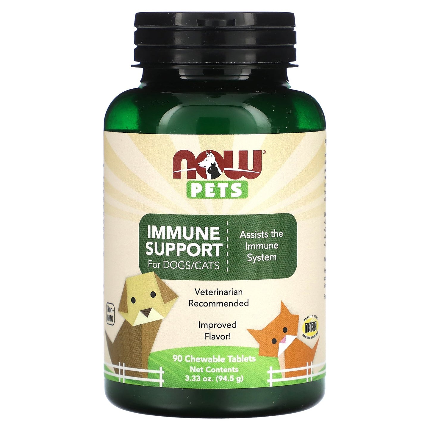 Now Foods, Pets, Immune Support, For Dogs/Cats, 90 Chewable Tablets UPC 733739043511 | HiLife Vitamins