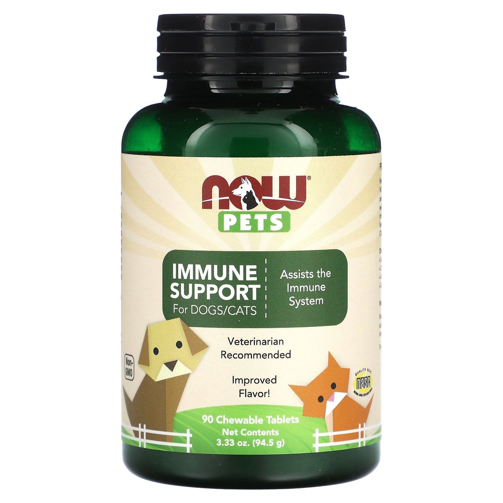 Now Foods, Pets, Immune Support, For Dogs/Cats, 90 Chewable Tablets UPC 733739043511 | HiLife Vitamins