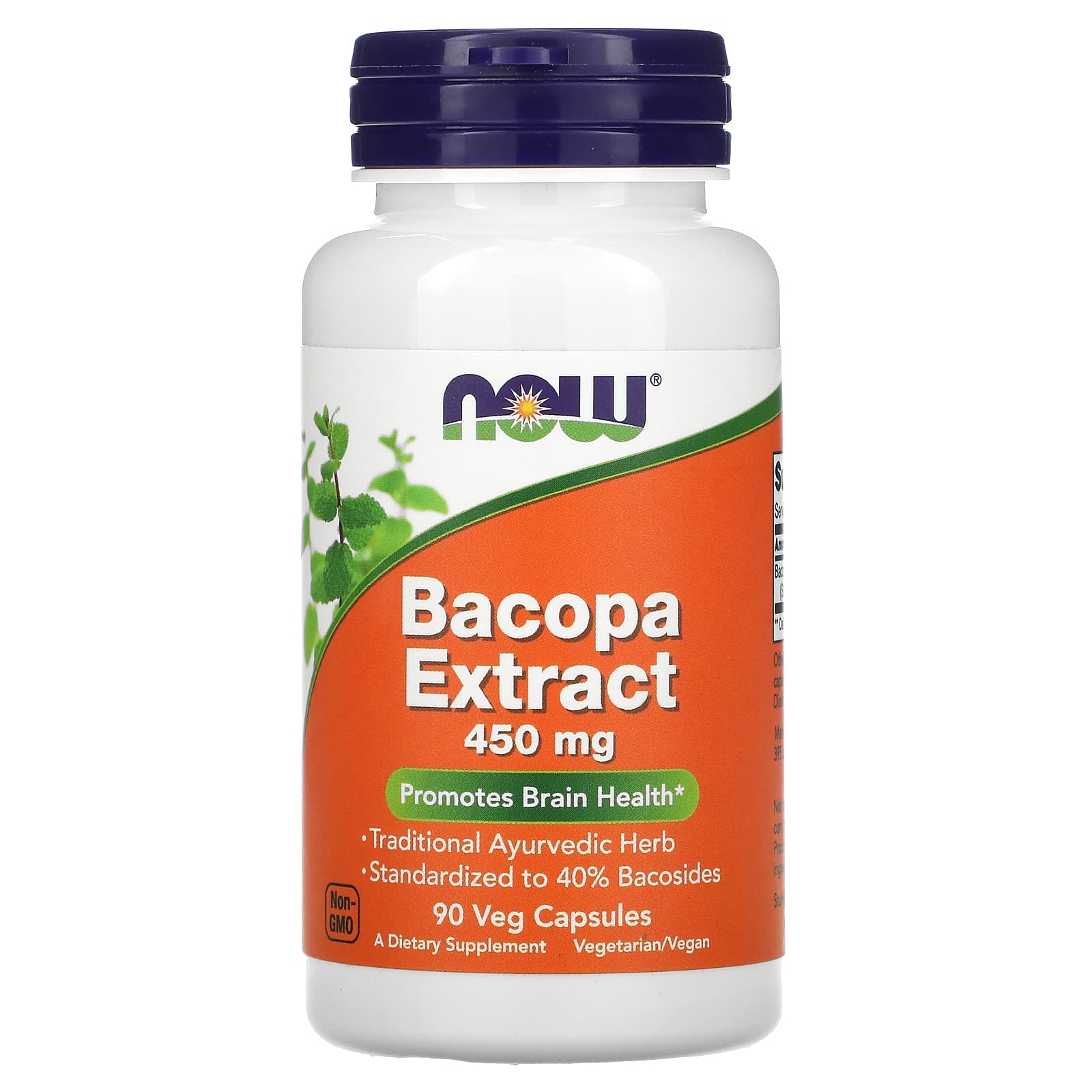 Now Foods, BACOPA EXTRACT 450MG, 90 Veg Caps UPC 733739045881 | HiLife Vitamins