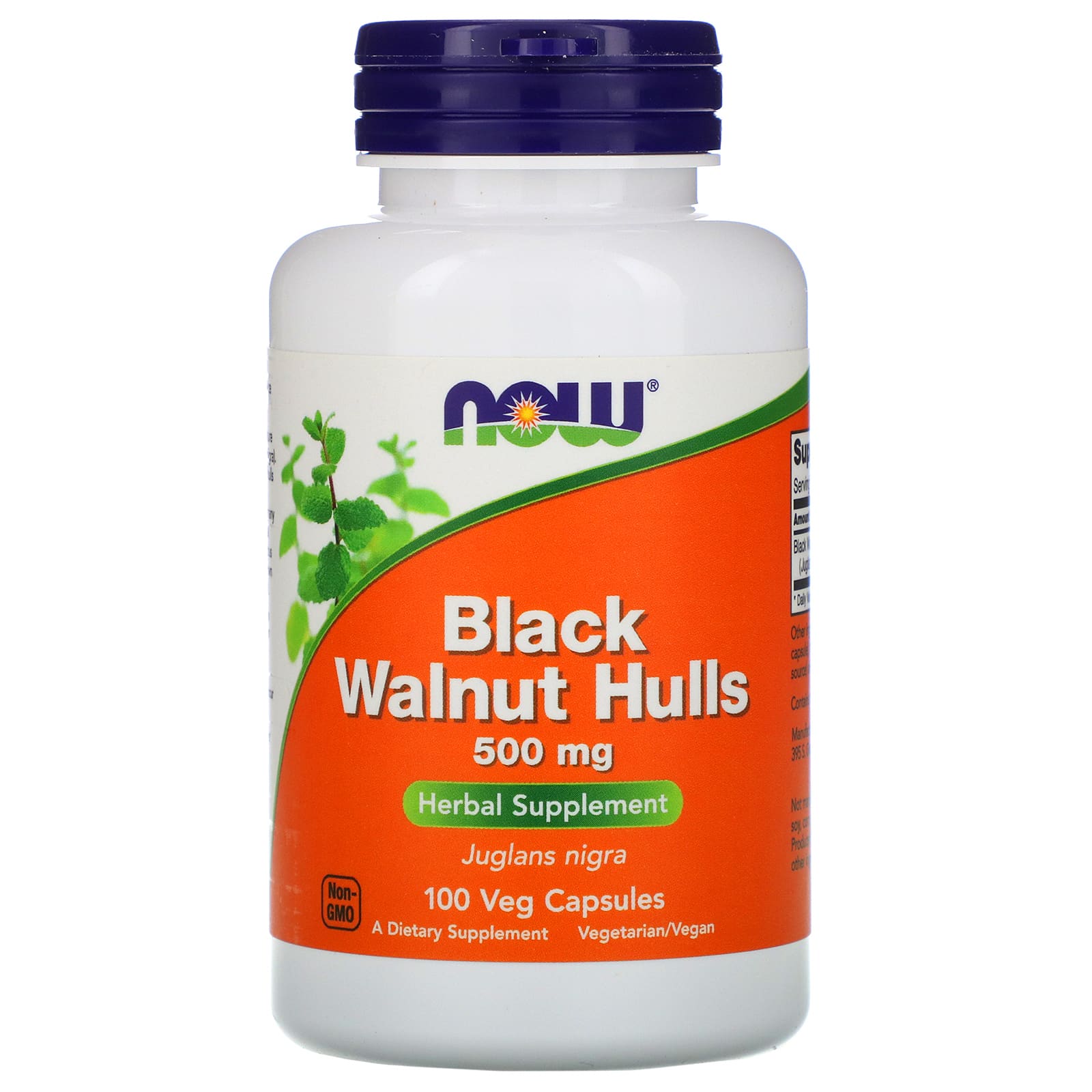 Now Foods, BLACK WALNUT HULLS 500MG 100, 100 Capsules UPC 733739046062 | HiLife Vitamins