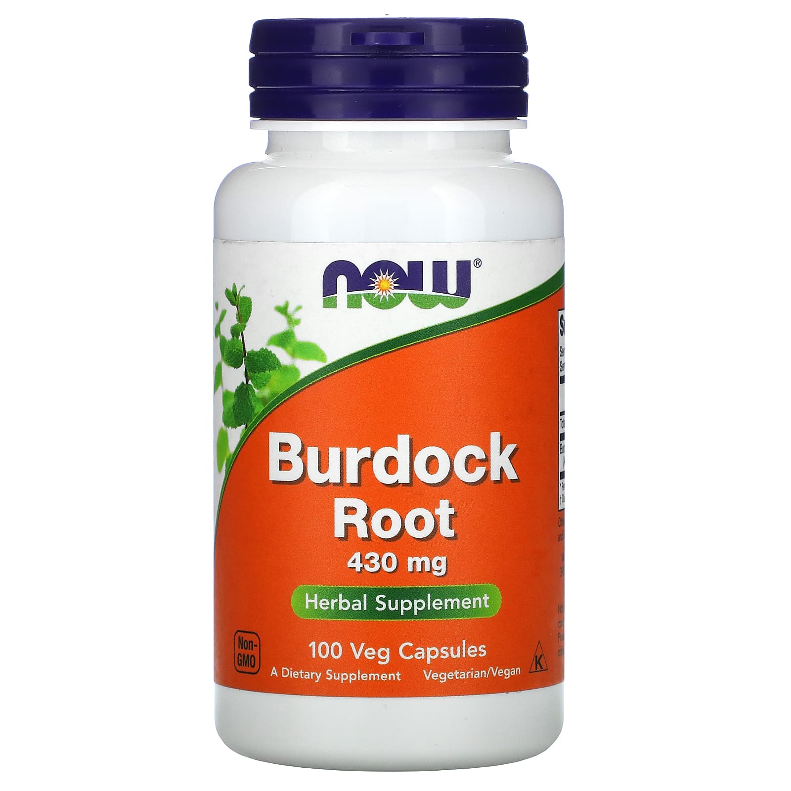 Now Foods, Burdock Root 430mg, 100 Vegetarian Capsules UPC 733739046086 | HiLife Vitamins