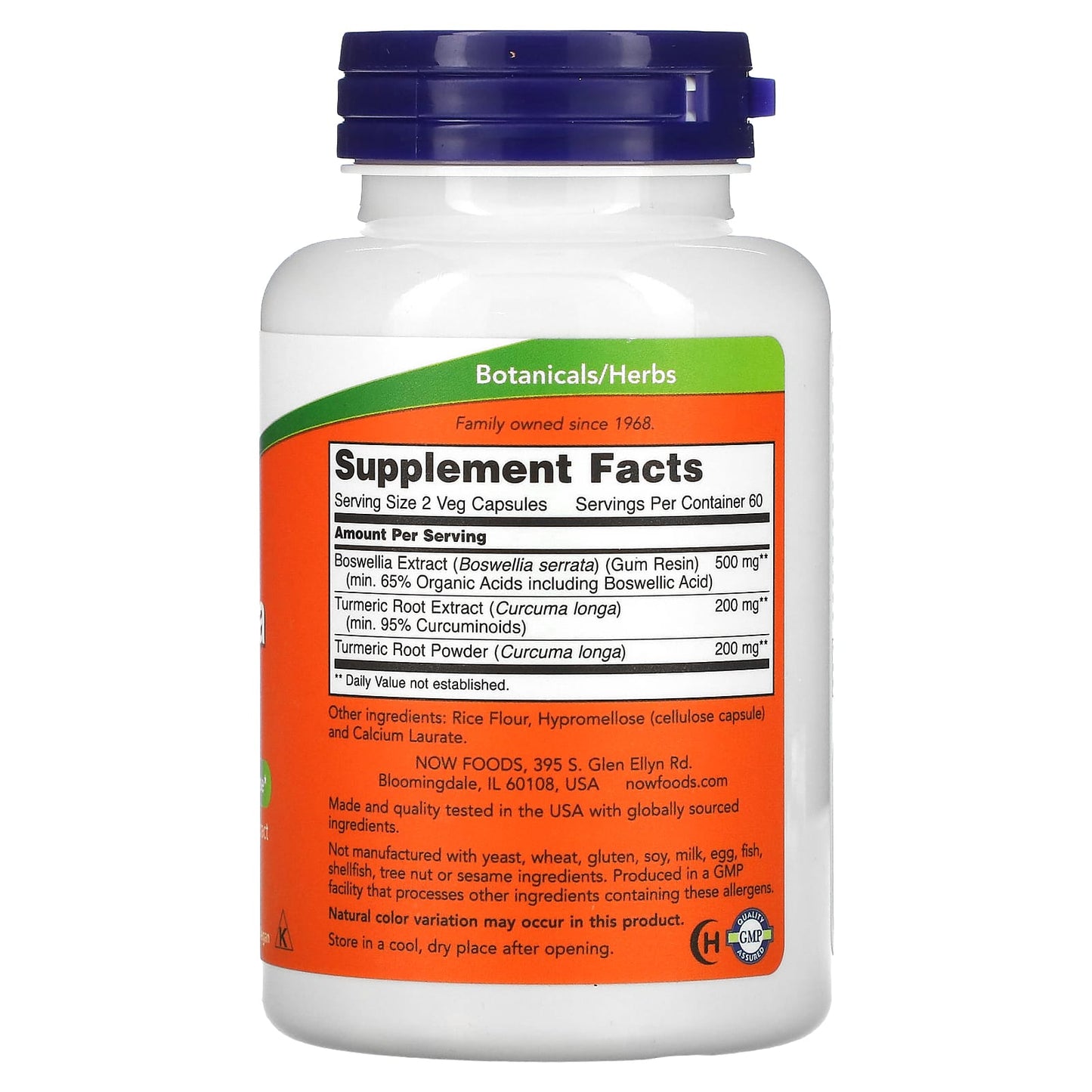 Now Foods, Boswellia Extract, 250 mg, 120 Veg Capsules UPC 733739046147 | HiLife Vitamins