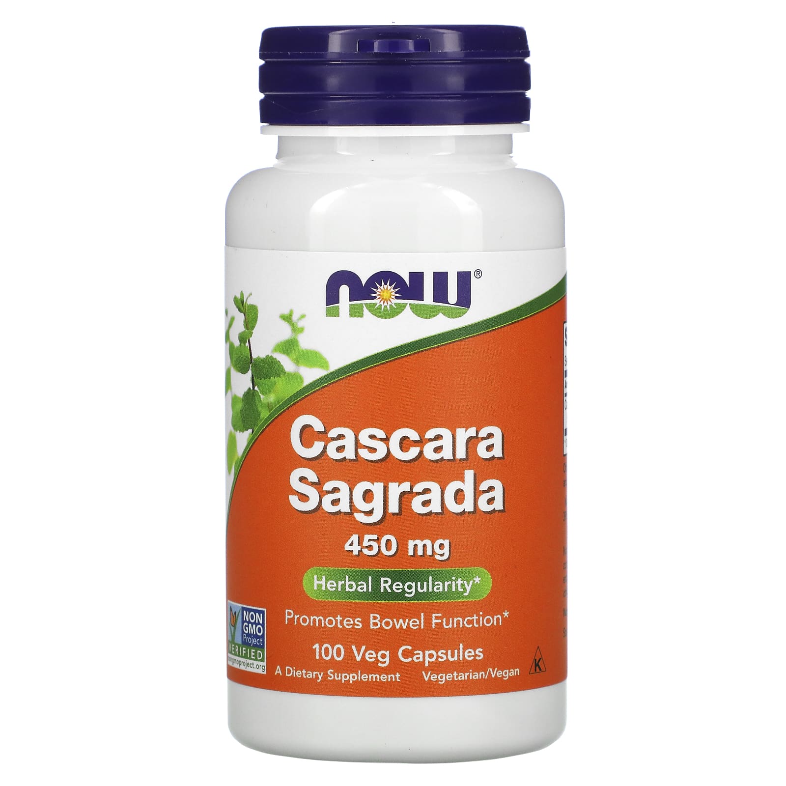 Now Foods, Cascara Sagrada 450mg, 100 Vegetarian Capsules UPC 733739046208 | HiLife Vitamins