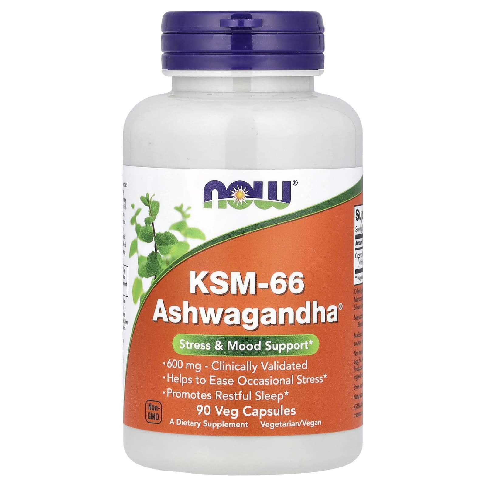 Now Foods, KSM-66 Ashwagandha®, 600 mg, 90 Veg Capsules UPC 733739046338 | HiLife Vitamins
