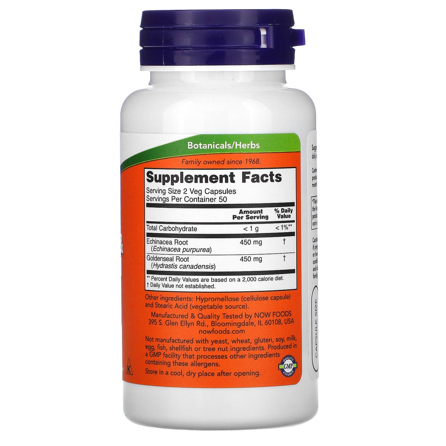 Now Foods, Ech/Gseal Root, 100 Capsules UPC 733739046659 | HiLife Vitamins