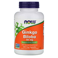 Now Foods, GINKGO BILOBA 60mg, 240 Capsules UPC 733739046840 | HiLife Vitamins