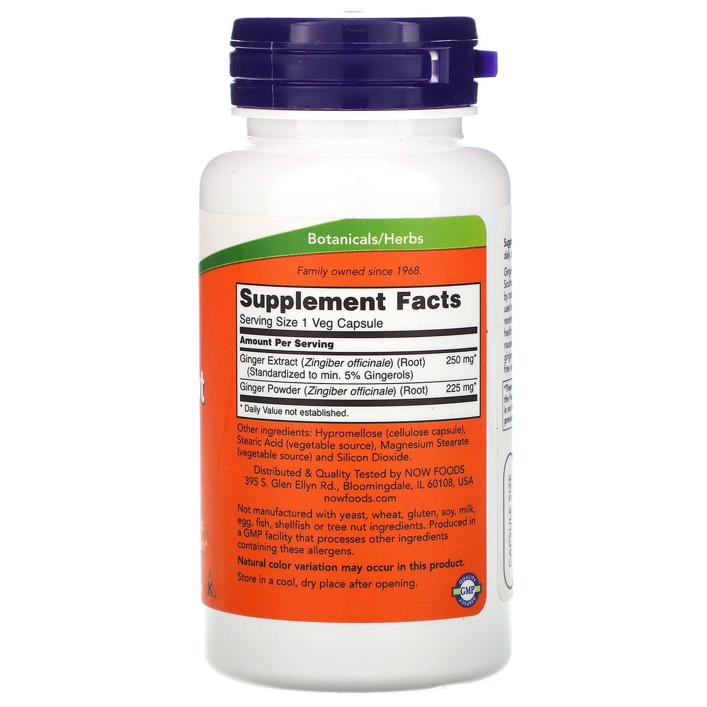 Now Foods, Ginger 5%/250mg Ext, 90 Vegetarian Capsules UPC 733739046895 | HiLife Vitamins