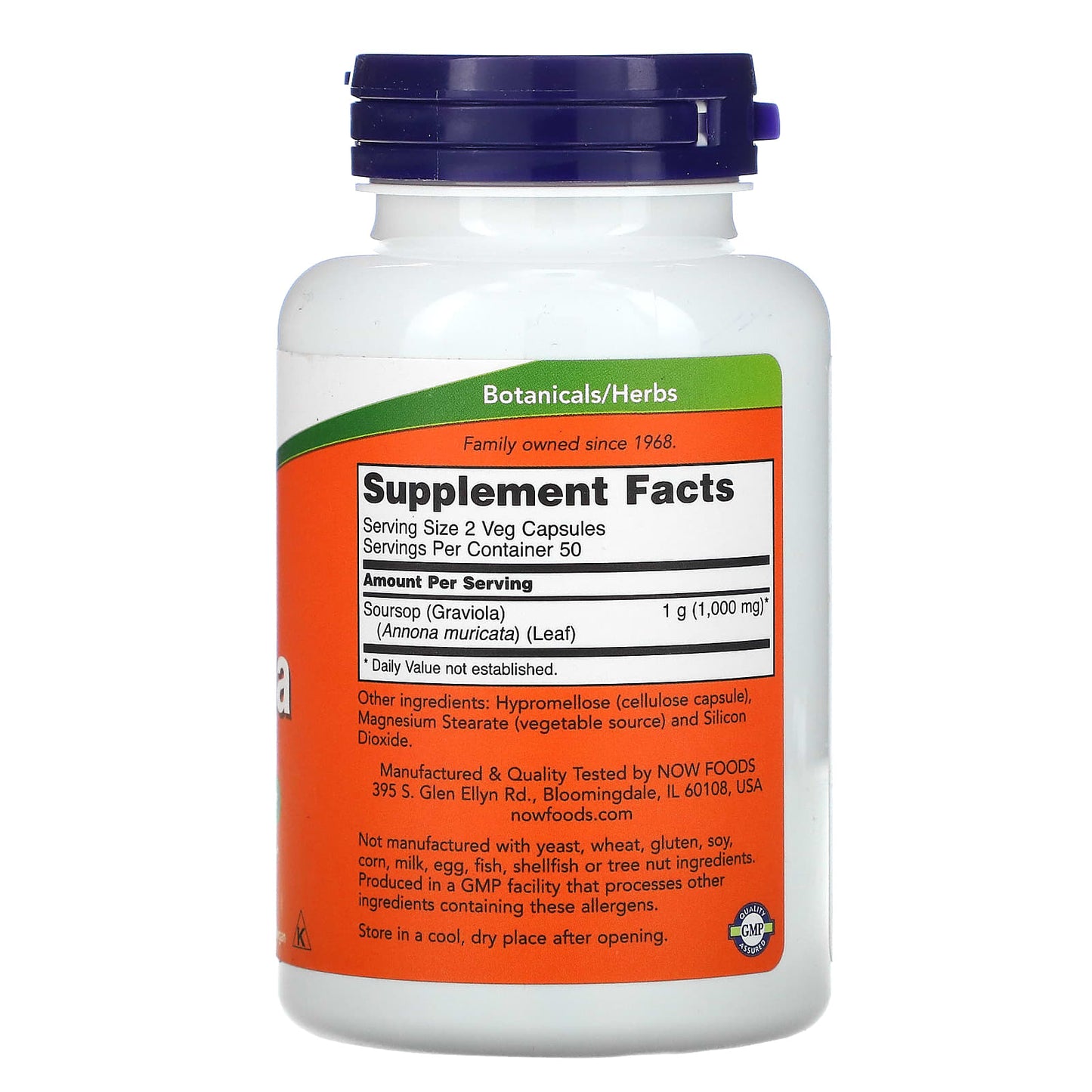 Now Foods, Graviola 500 mg, 100 Capsules UPC 733739047038 | HiLife Vitamins