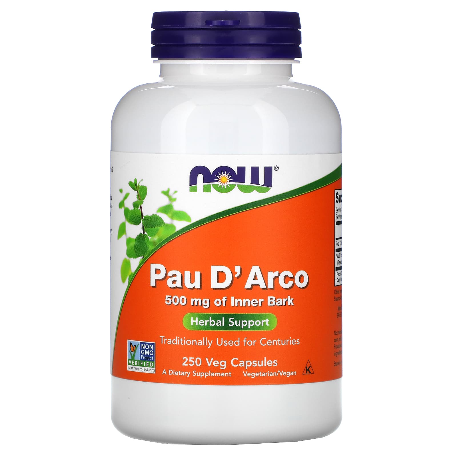 Now Foods, PAU D' ARCO 500mg, 250 Capsules UPC 733739047267 | HiLife Vitamins