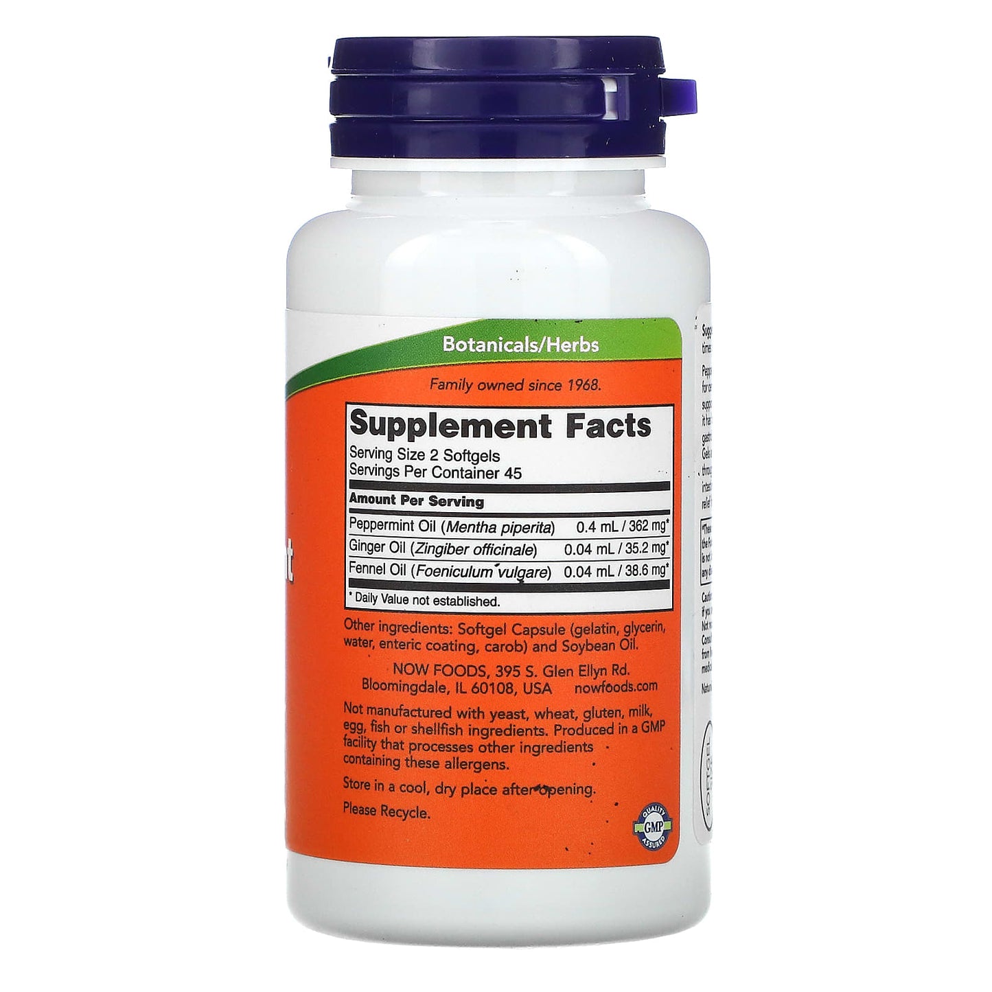 Now Foods, Peppermint Gels, 90 Softgels UPC 733739047274 | HiLife Vitamins