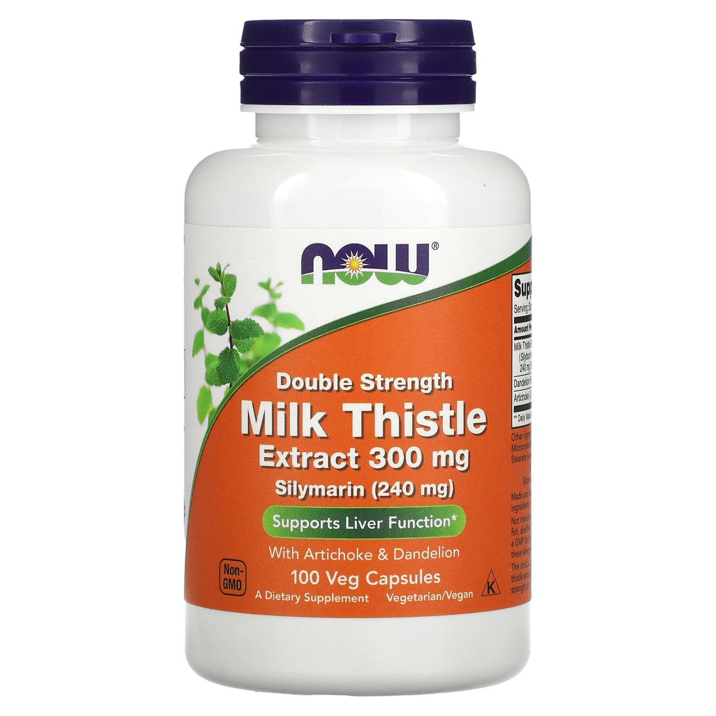 Now Foods, Double Strength Silymarin, Milk Thistle Extract, 300 mg, 100 Vegetarian Capsules UPC 733739047397 | HiLife Vitamins