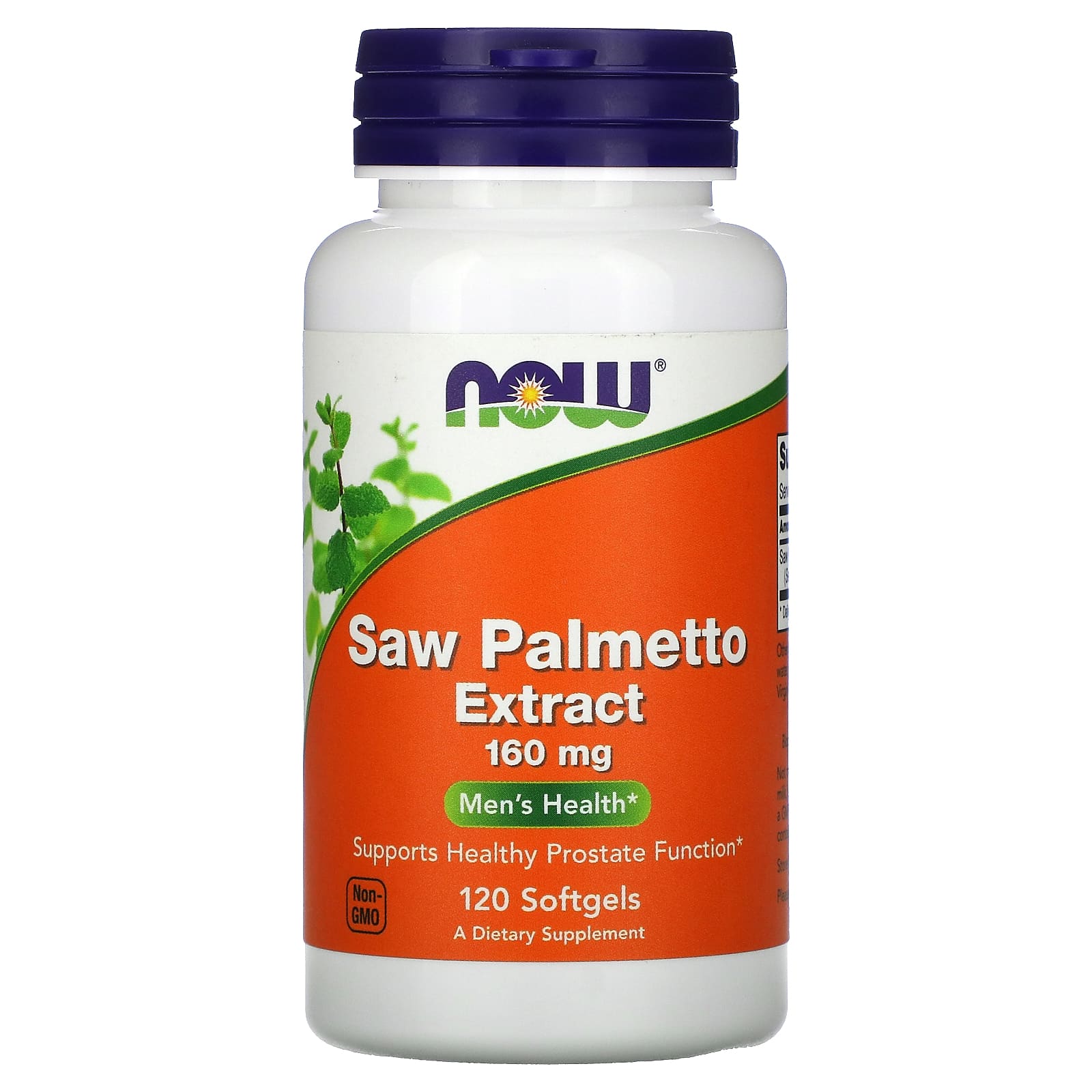 Now Foods, Saw Palmetto 160 mg, 120 Softgels UPC 733739047427 | HiLife Vitamins