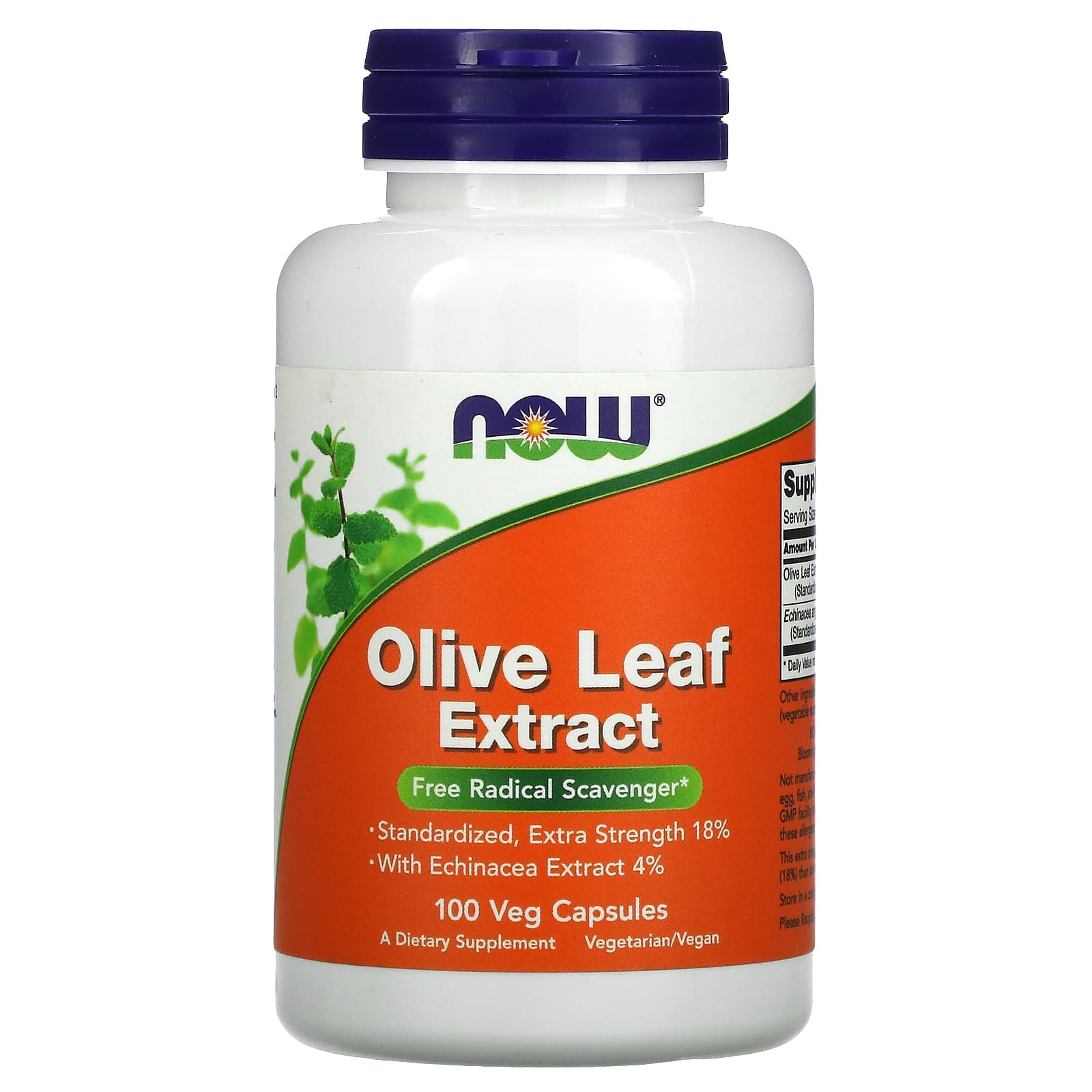 Now Foods, Olive Leaf Ext 18% New, 100 Vegetarian Capsules UPC 733739047465 | HiLife Vitamins