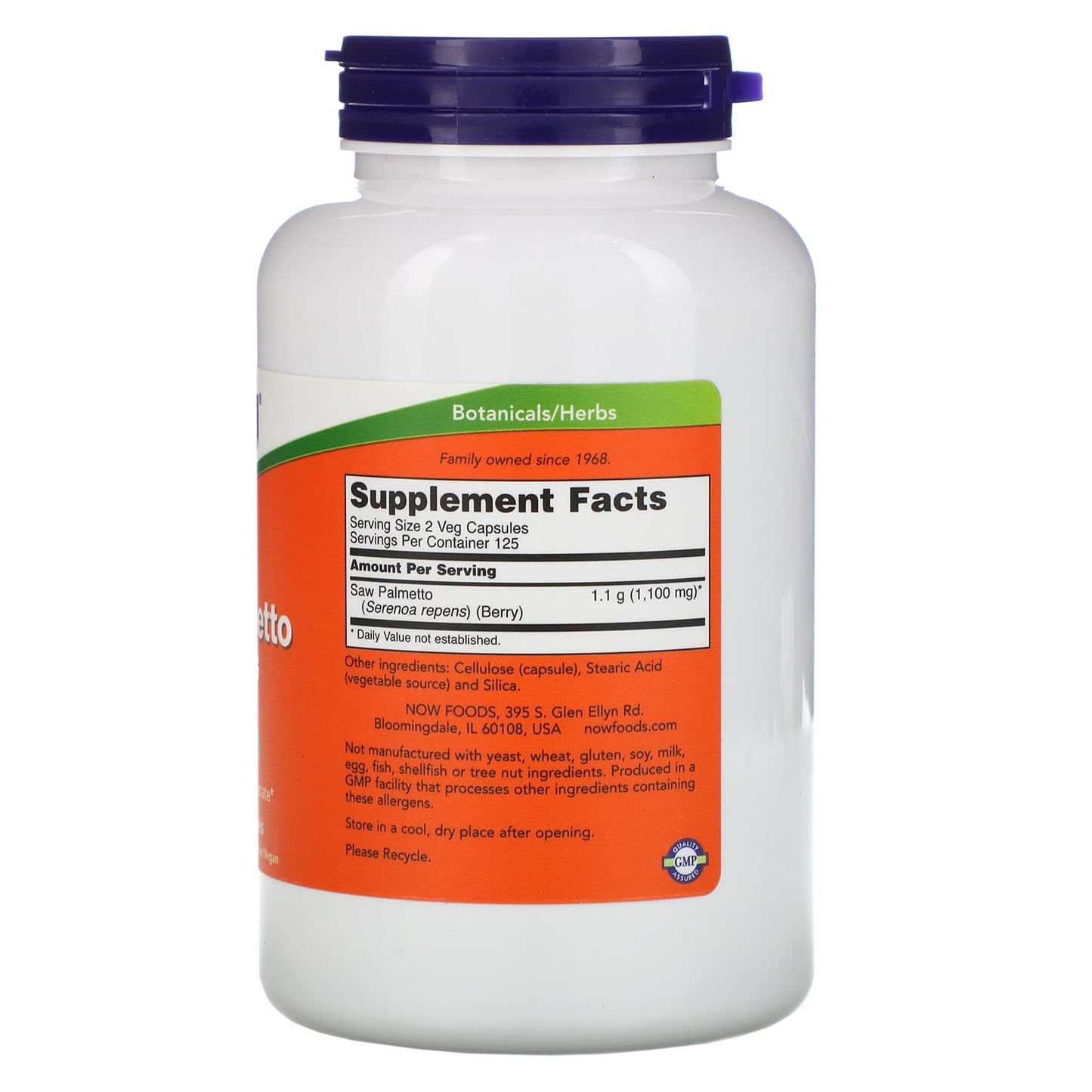 Now Foods, Saw Palmetto 550 mg, 250 Capsules UPC 733739047489 | HiLife Vitamins