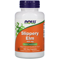 Now Foods, SLIPPERY ELM 400mg, 100 Capsules UPC 733739047502 | HiLife Vitamins