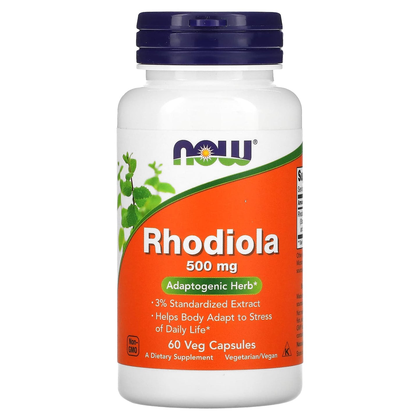 Now Foods, Rhodiola 500 mg Extract, 60 Veg Capsules UPC 733739047540 | HiLife Vitamins