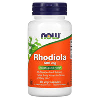 Now Foods, Rhodiola 500 mg Extract, 60 Veg Capsules UPC 733739047540 | HiLife Vitamins
