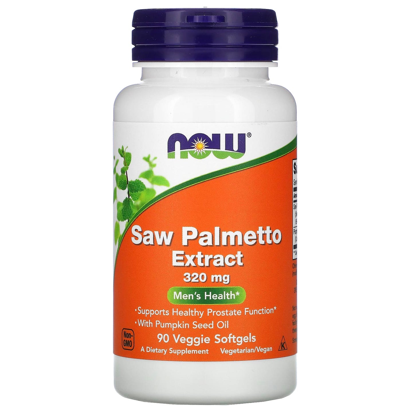 Now Foods, Saw Palmetto 320 mg 90 SGELS, 90 Softgels UPC 733739047564 | HiLife Vitamins