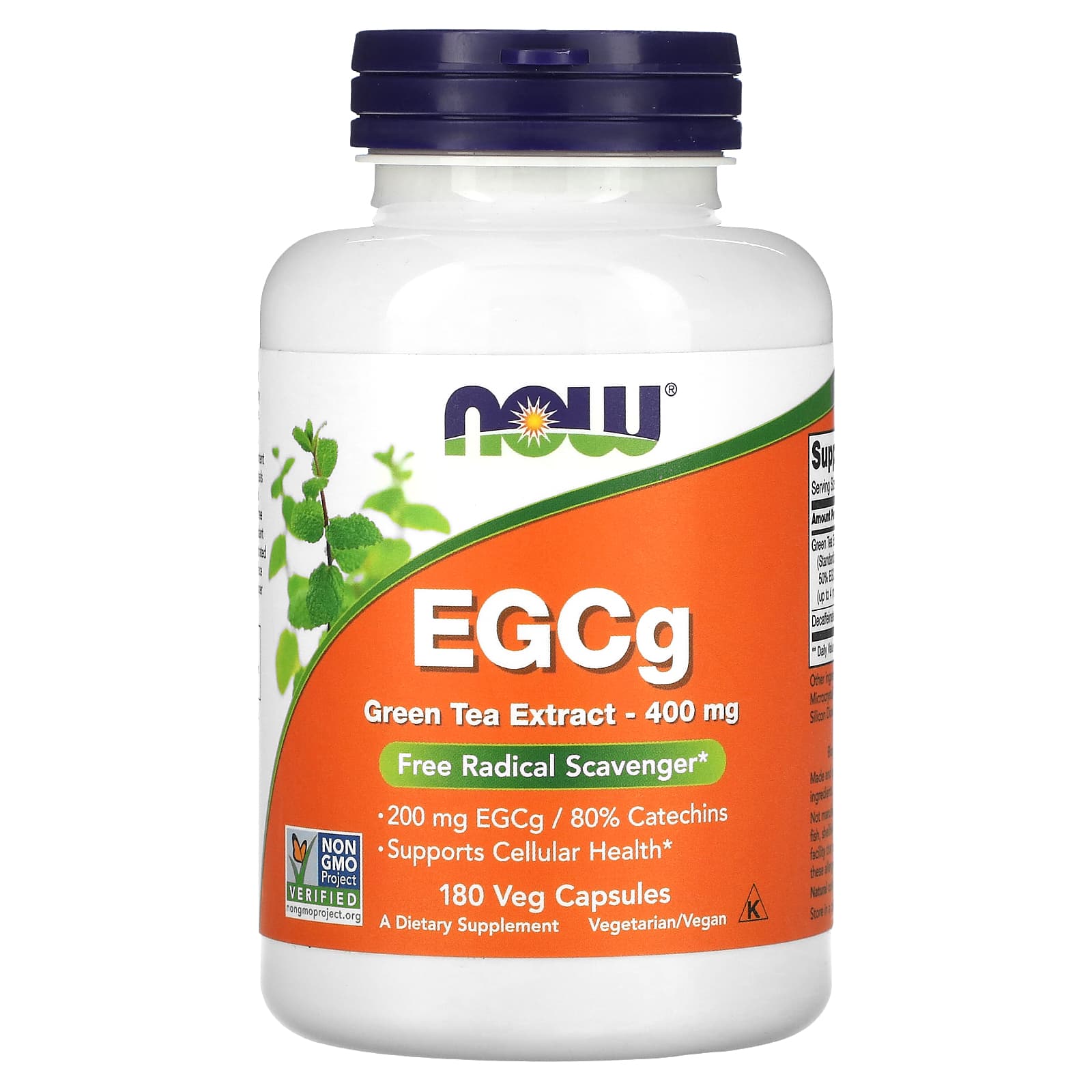 Now Foods, EGCg, Green Tea Extract, 400 mg, 180 Veg Capsules UPC 733739047571 | HiLife Vitamins