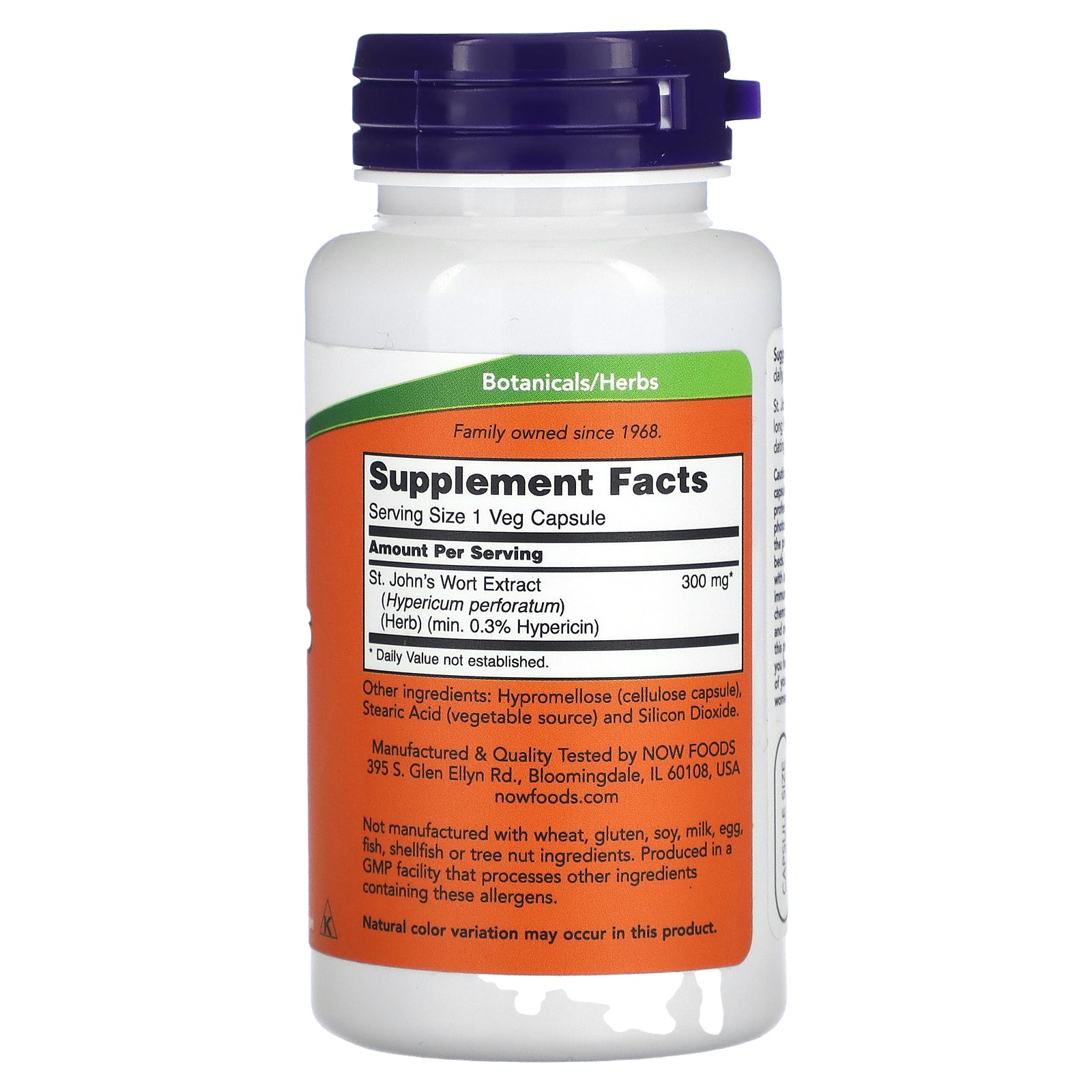 Now Foods, St. John’s Wort, 300 mg, 100 Veg Capsules UPC 733739047601 | HiLife Vitamins