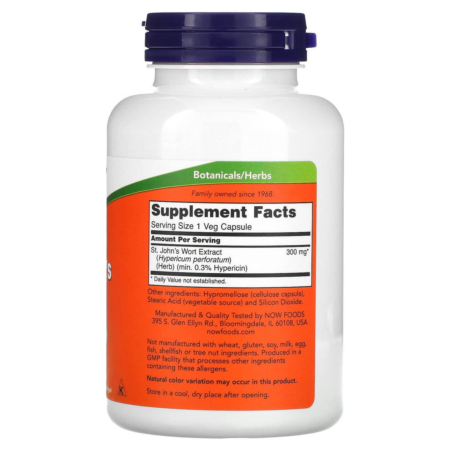 Now Foods, St. John's Wort 300 mg, 250 Capsules UPC 733739047618 | HiLife Vitamins