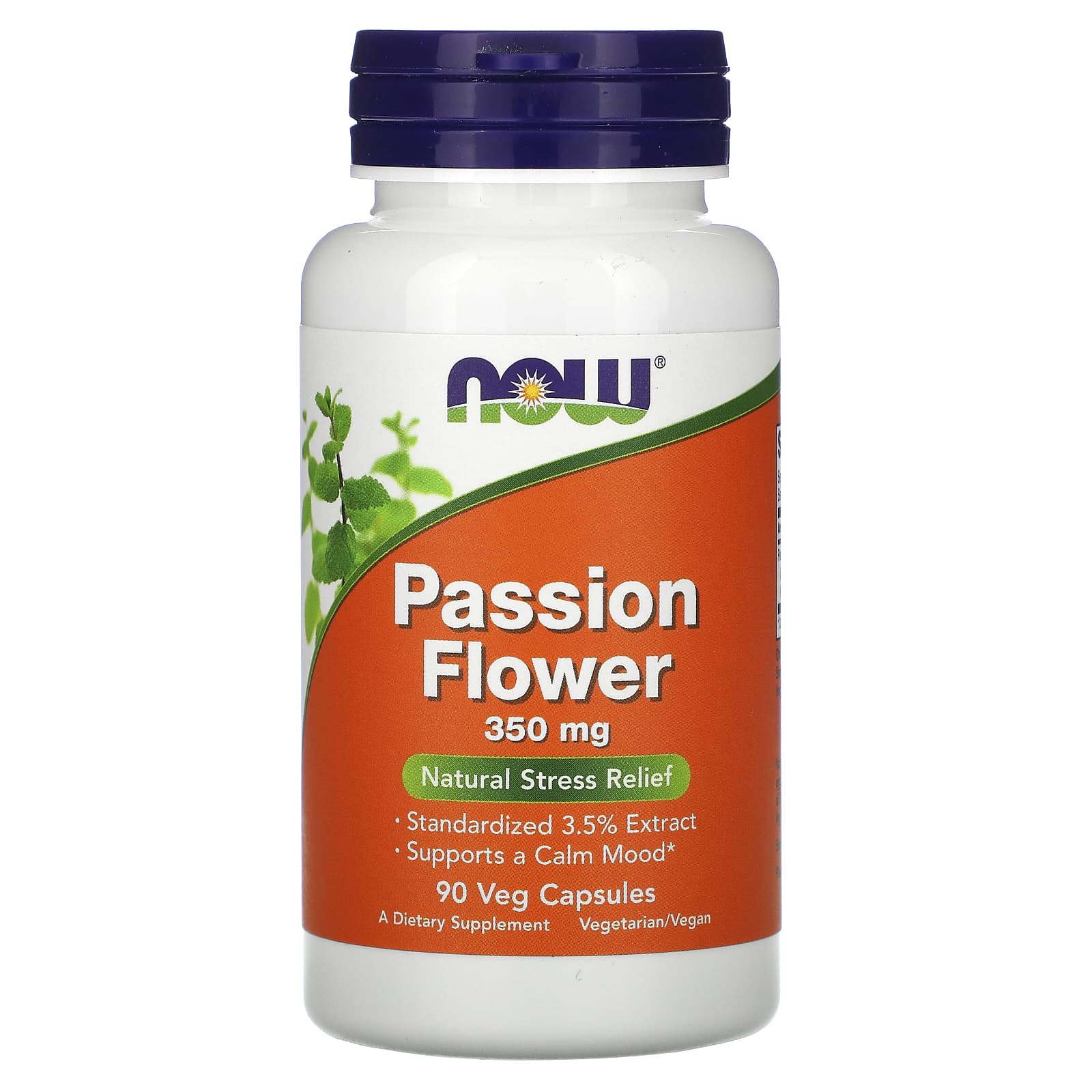 Now Foods, Passionflower 3.5% Extract 350 mg, 90 Vegetarian Capsules UPC 733739047632 | HiLife Vitamins