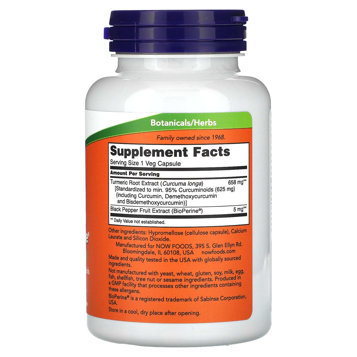 Now Foods, Turmeric Curcumin with BioPerine, 90 Veg Capsules UPC 733739047922 | Hilife Vitamins
