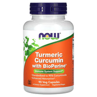 Now Foods, Turmeric Curcumin with BioPerine, 90 Veg Capsules UPC 733739047922 | Hilife Vitamins