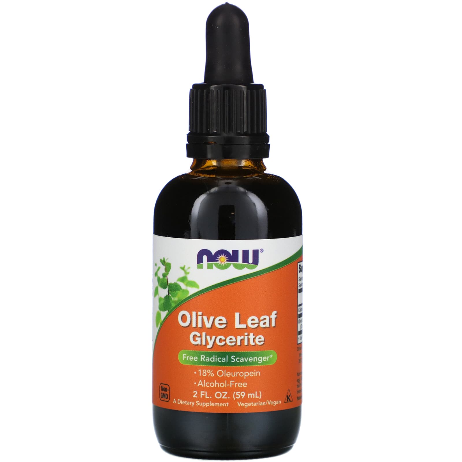 Now Foods, Olive Leaf 18% Std Glycerite, 2 OZ Liquid UPC 733739048981 | HiLife Vitamins