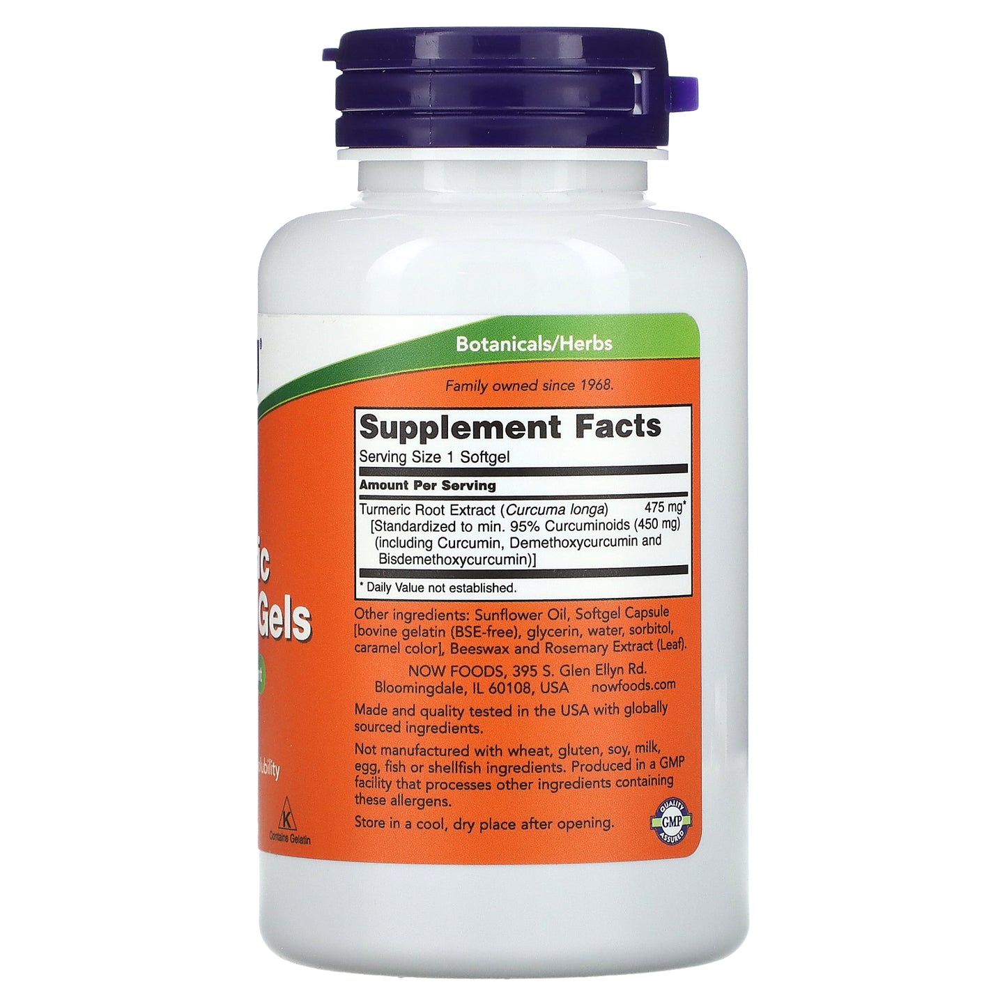 Now Foods, Turmeric Curcumin Gels, 60 Softgels UPC 733739049384 | HiLife Vitamins