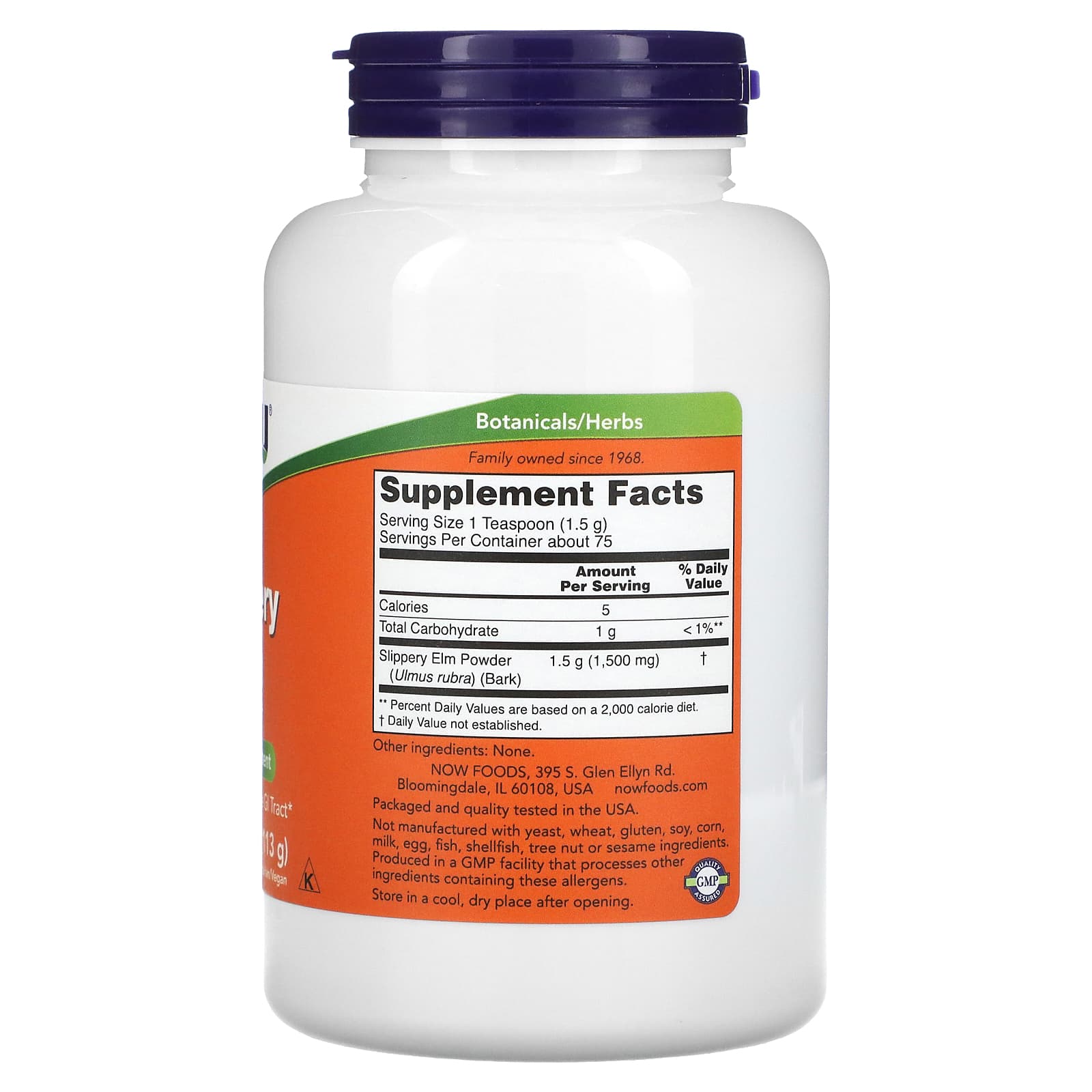 Now Foods, Slippery Elm Powder, 4 oz UPC 733739050601 | HiLife Vitamins