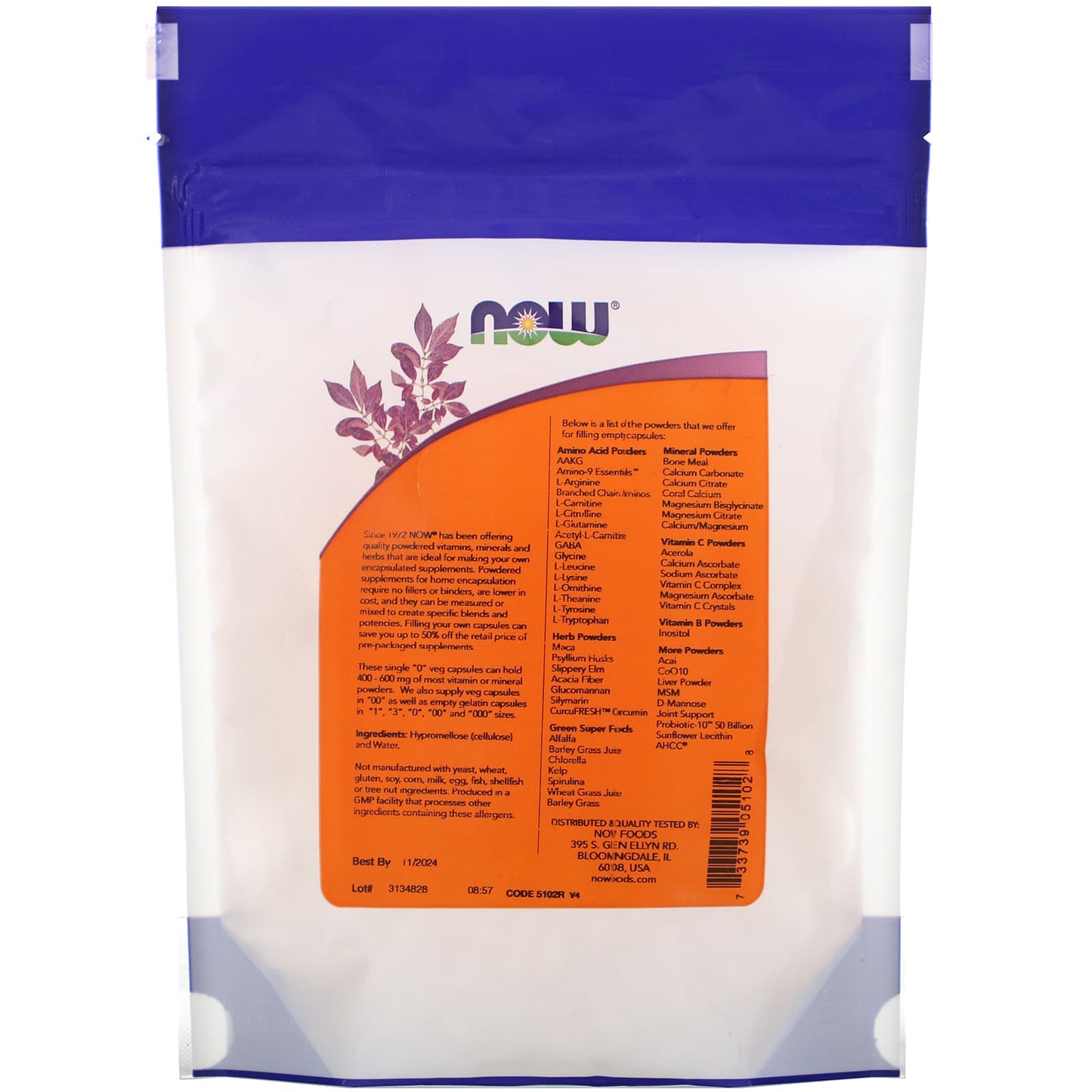 Now Foods, '0' EMPTY, 300 Capsules UPC 733739051028 | HiLife Vitamins