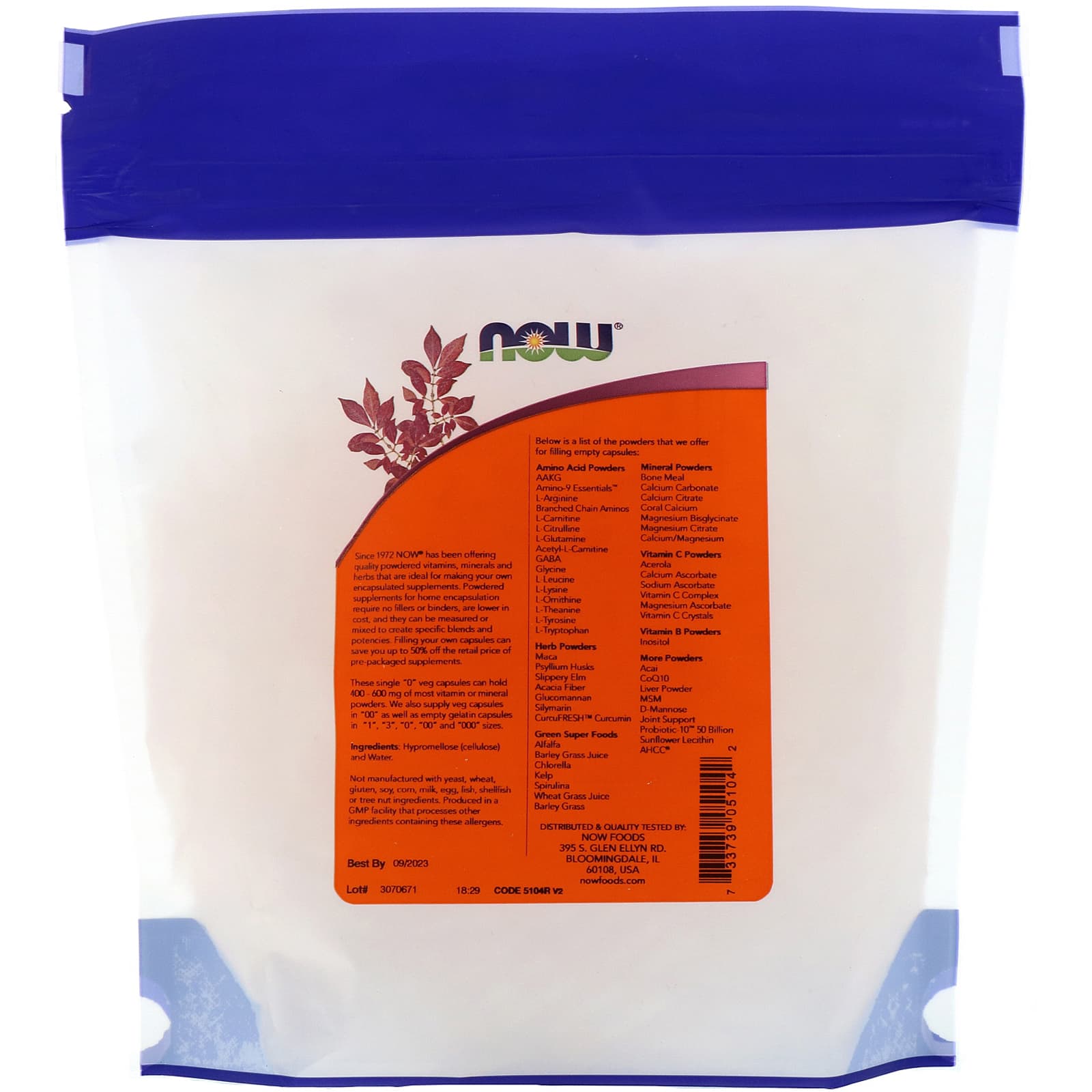 Now Foods, V '0' EMPTY 1000, 1000 Capsules UPC 733739051042 | HiLife Vitamins