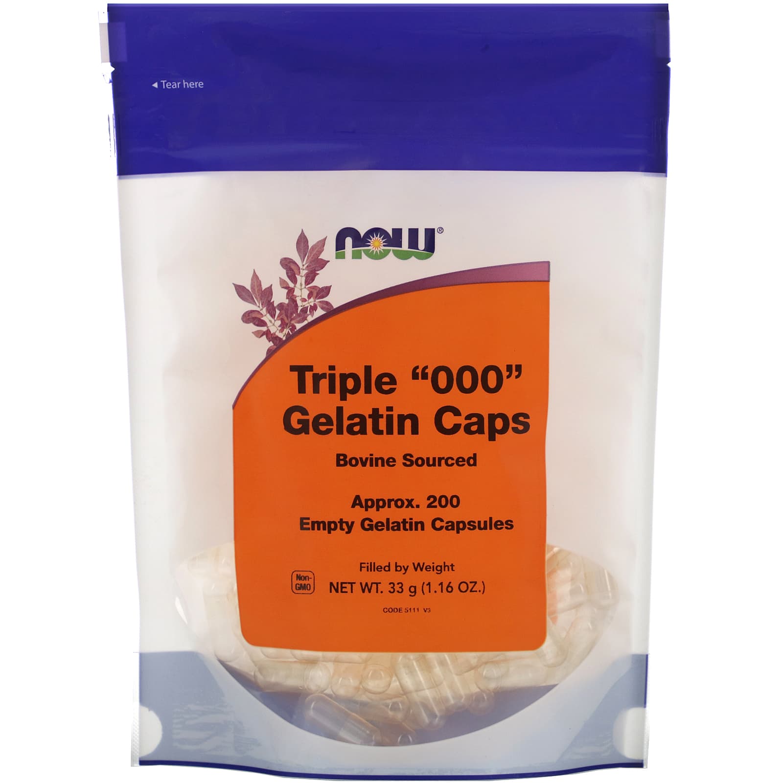Now Foods, GEL '000', 200 Capsules UPC 733739051110 | HiLife Vitamins