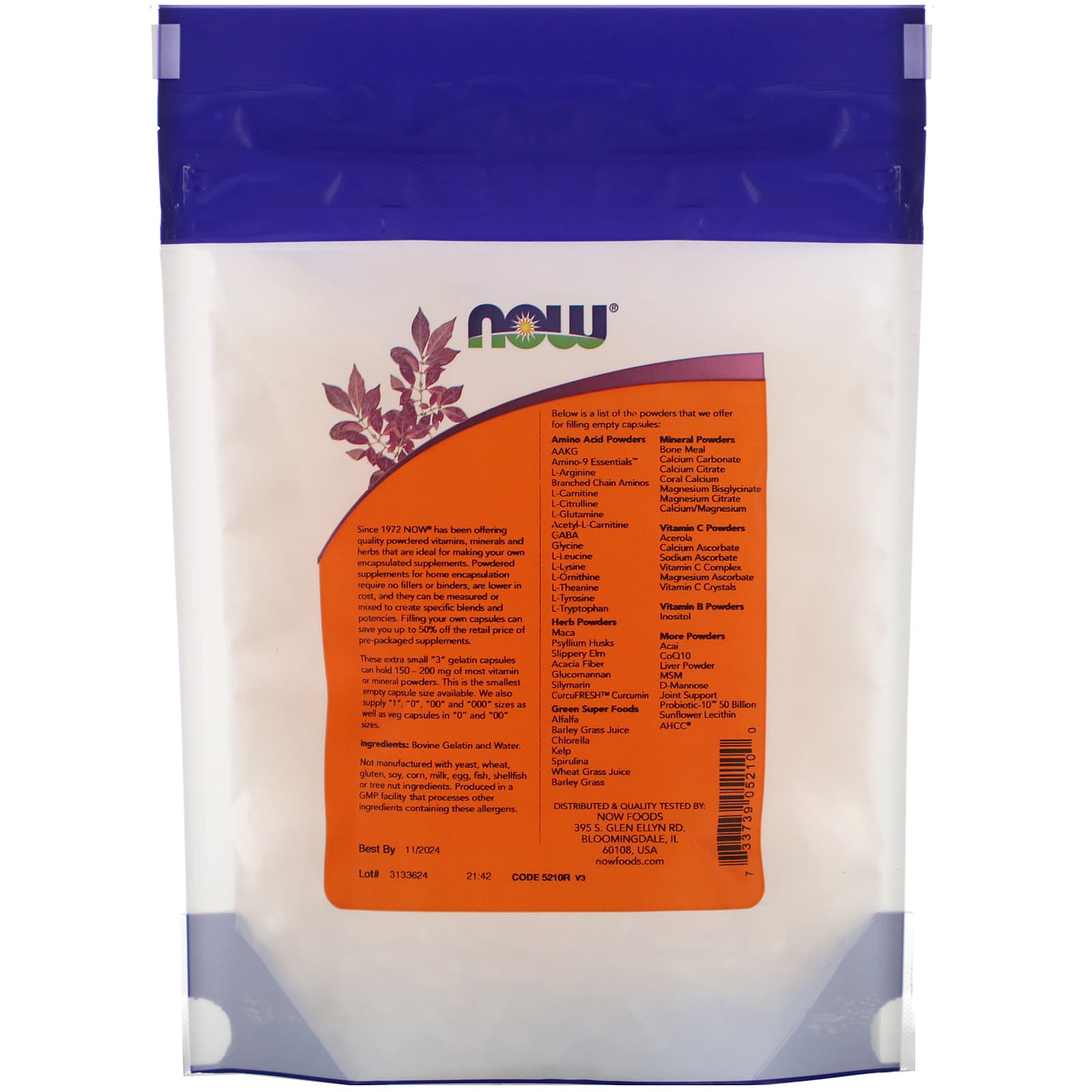 Now Foods, GEL #3, 1000 Capsules UPC 733739052100 | HiLife Vitamins