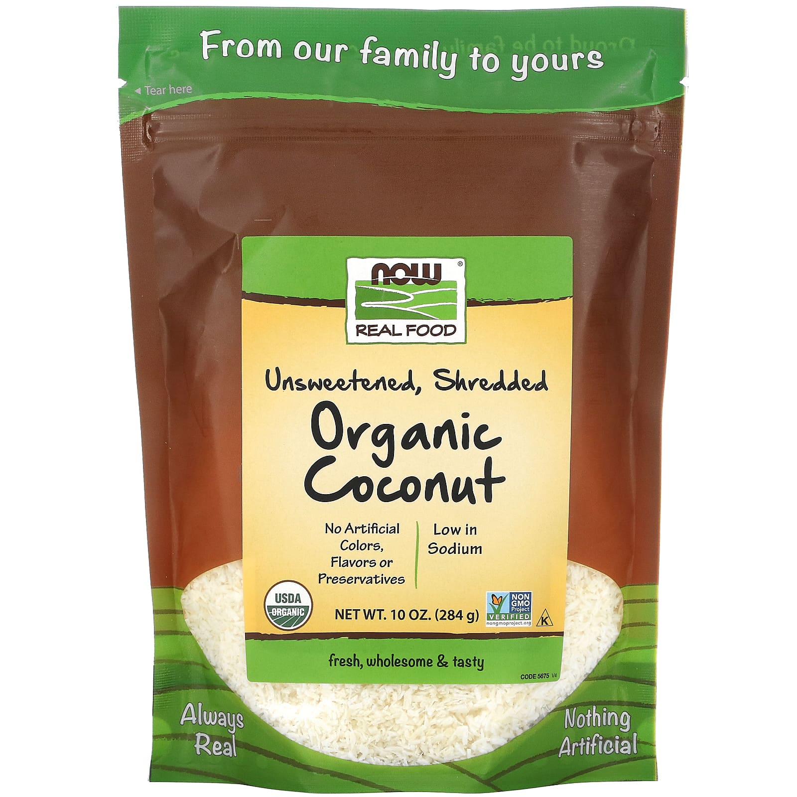 Now Foods, Coconut Shred Unswet Org, 10 OZ OZ UPC 733739056757 | HiLife Vitamins