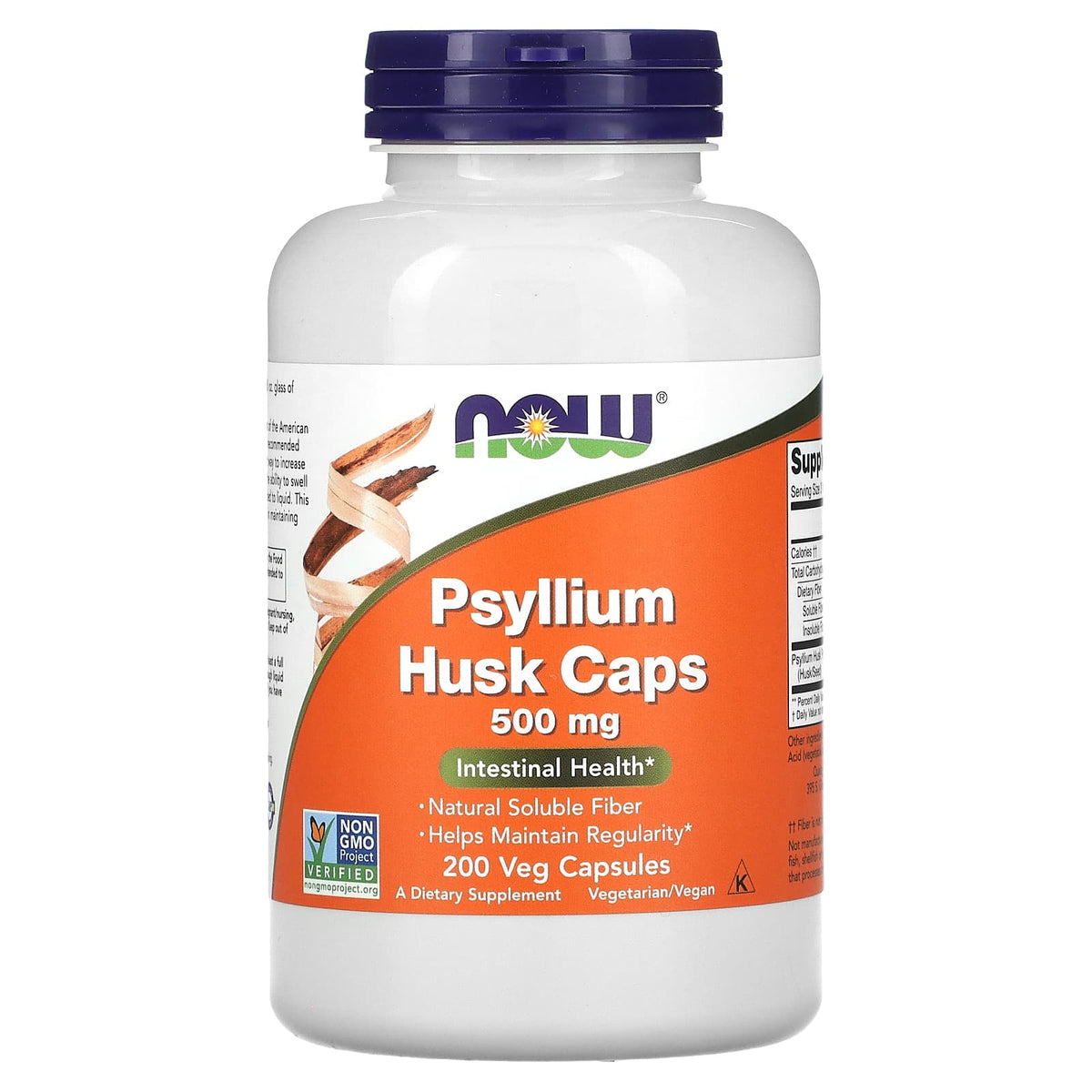 Now Foods, Psyllium Husk Caps, 500 mg, 200 Capsules UPC 733739059703 | Hilife Vitamins