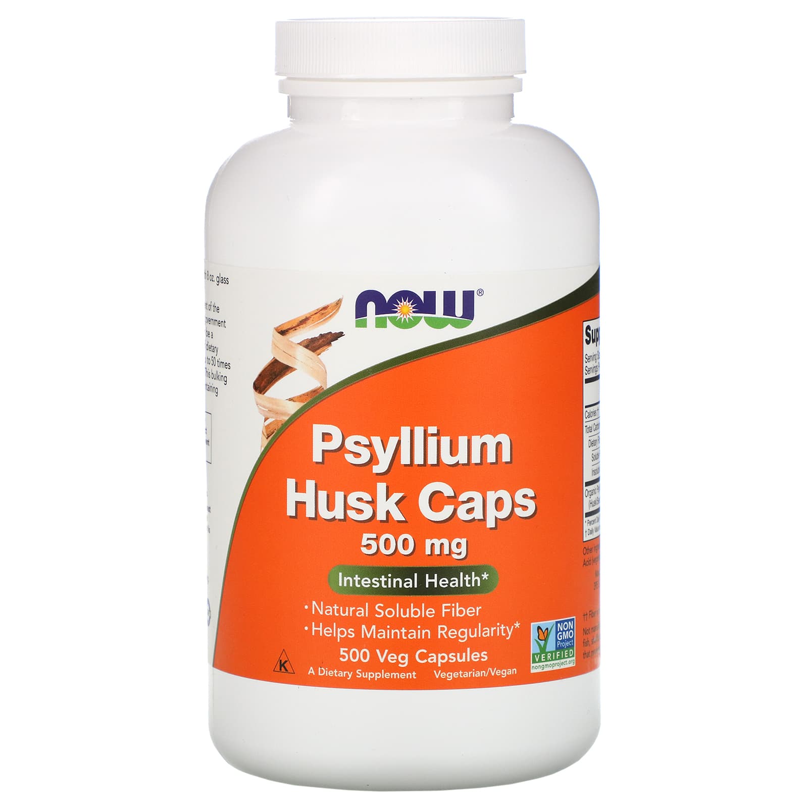 Now Foods, Psyllium Husk Caps, 500 mg, 500 Veg Capsules UPC 733739059727 | HiLife Vitamins