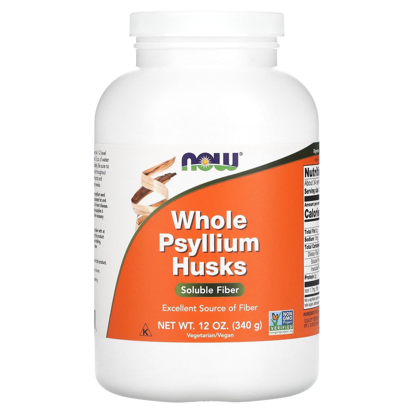 Now Foods, Psyllium Husk Whole Powder, 12 oz UPC 733739059802 | HiLife Vitamins