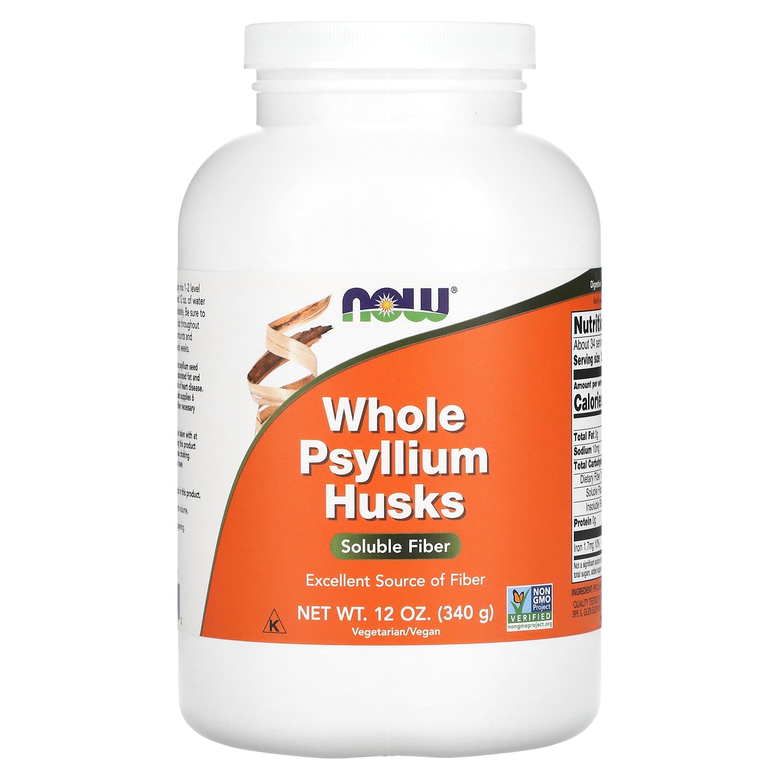 Now Foods, Psyllium Husk Whole Powder, 12 oz UPC 733739059802 | HiLife Vitamins
